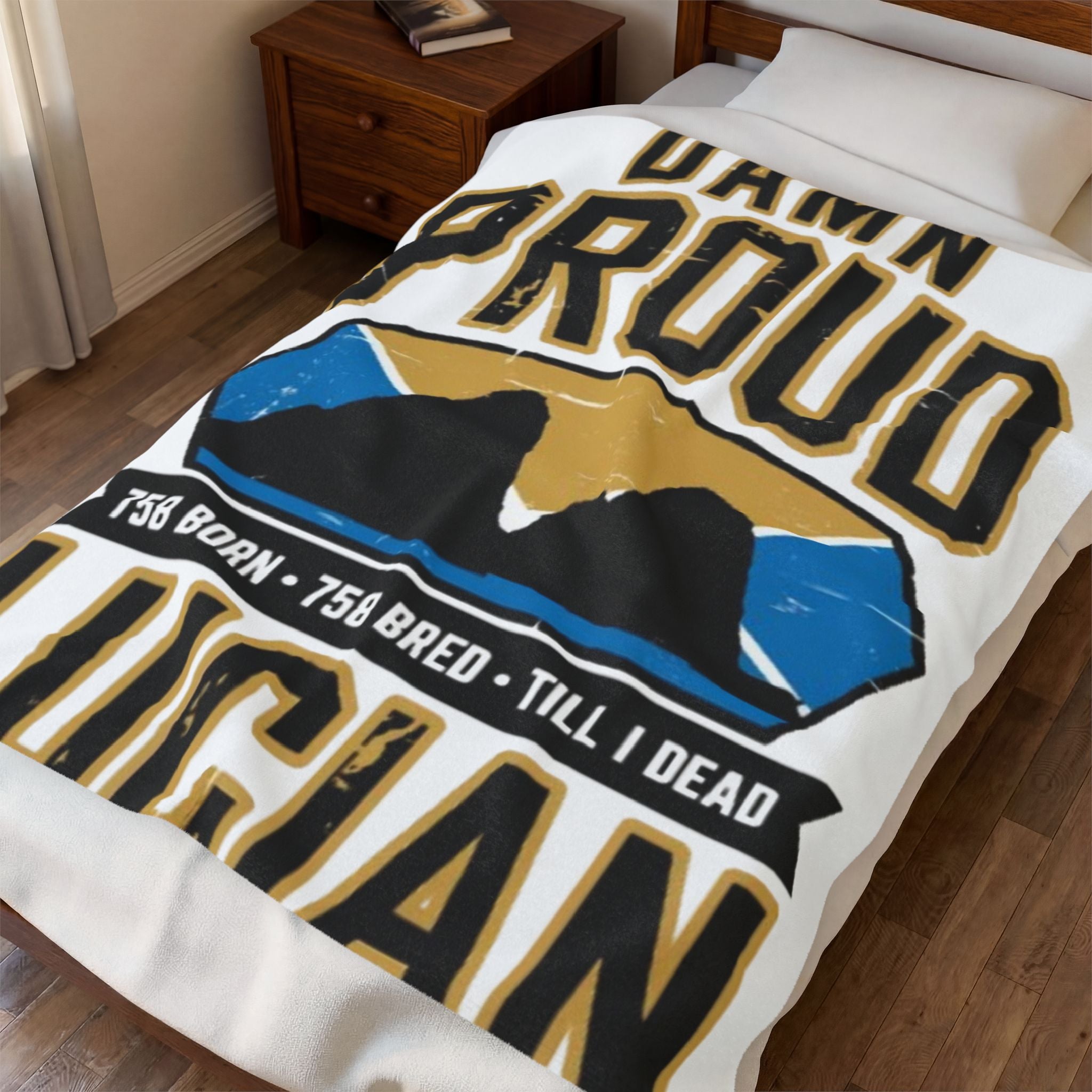 Velveteen Plush Blanket — "Damn Proud Lucian" Personalized Throw for Hometown Pride