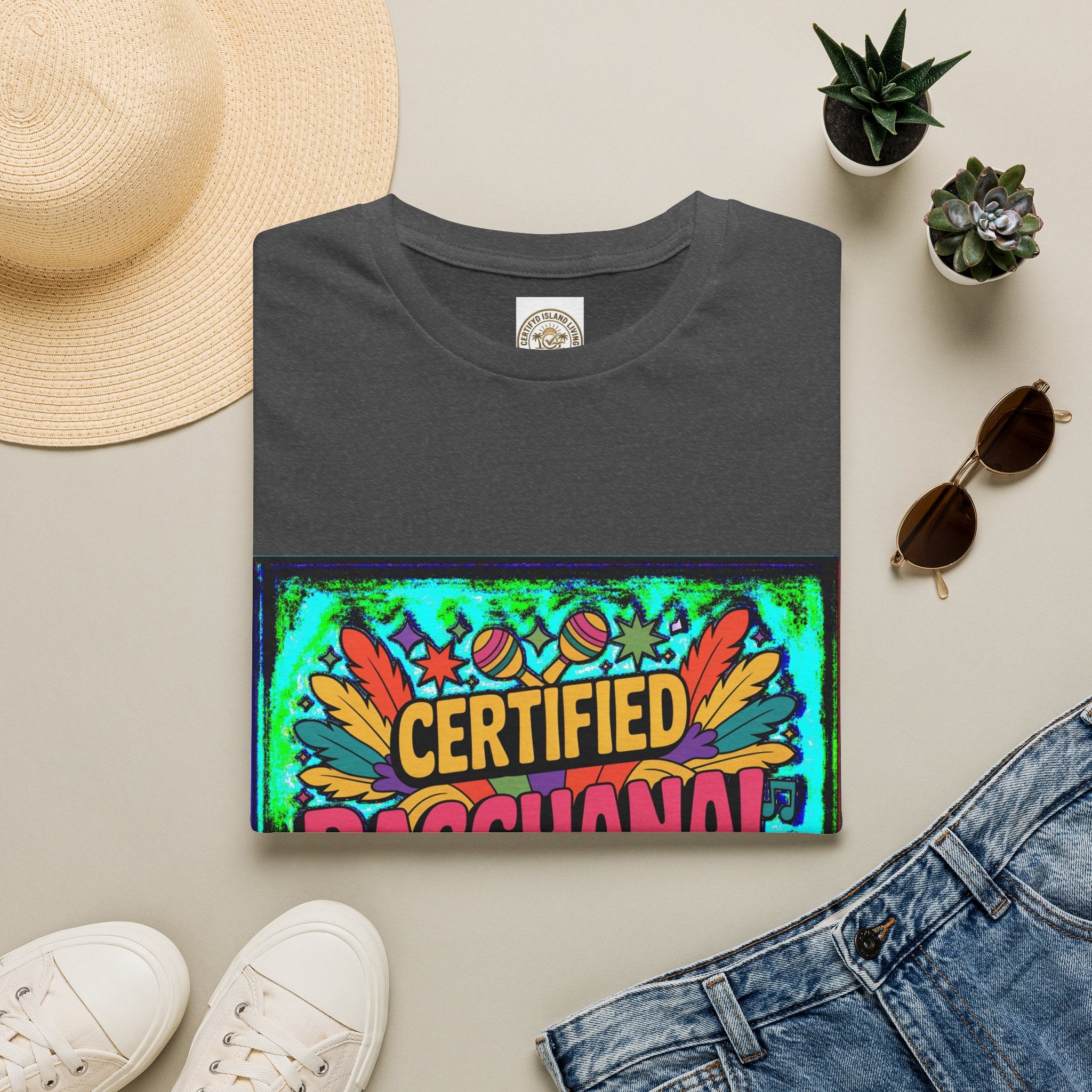 Certified Bacchanal Chasers T-Shirt — Colorful Carnival Party Tee