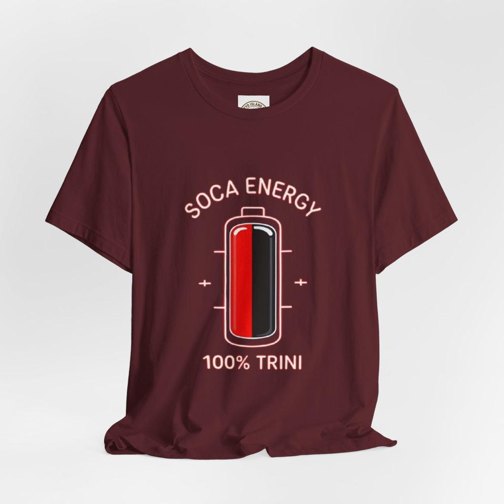 Soca Energy T‑Shirt — 100% Trini Battery Graphic Tee