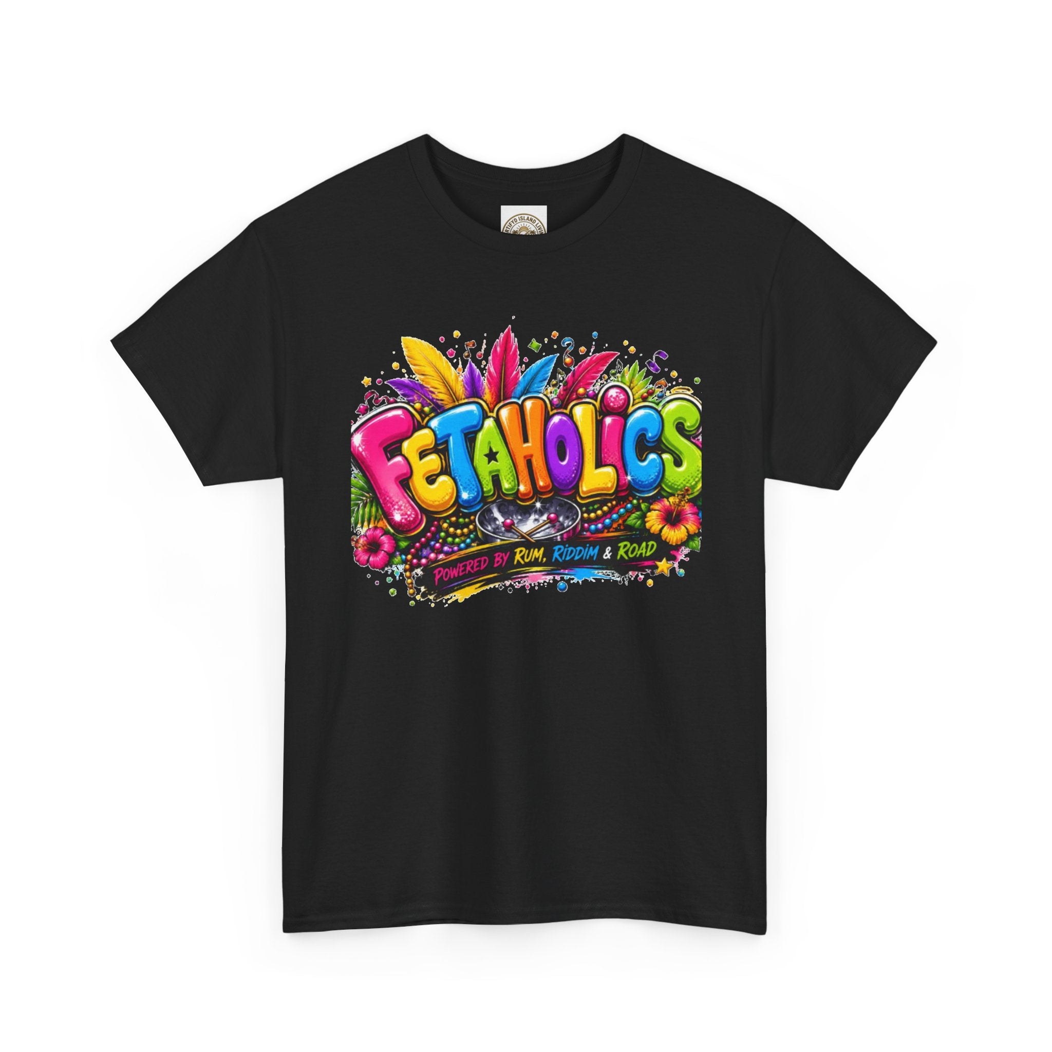T-Shirt — Colorful "Fetaholics" Graphic Tee (Festival, Party Vibe)