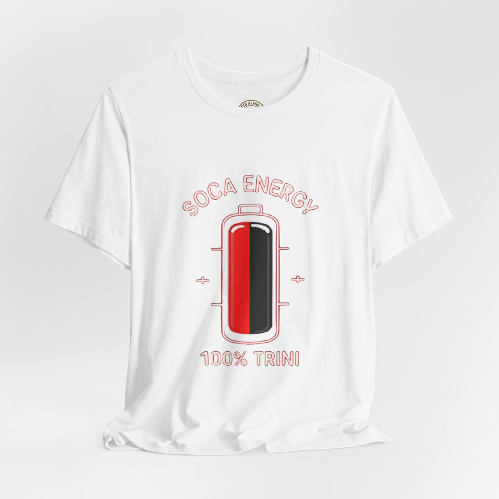 Soca Energy T‑Shirt — 100% Trini Battery Graphic Tee
