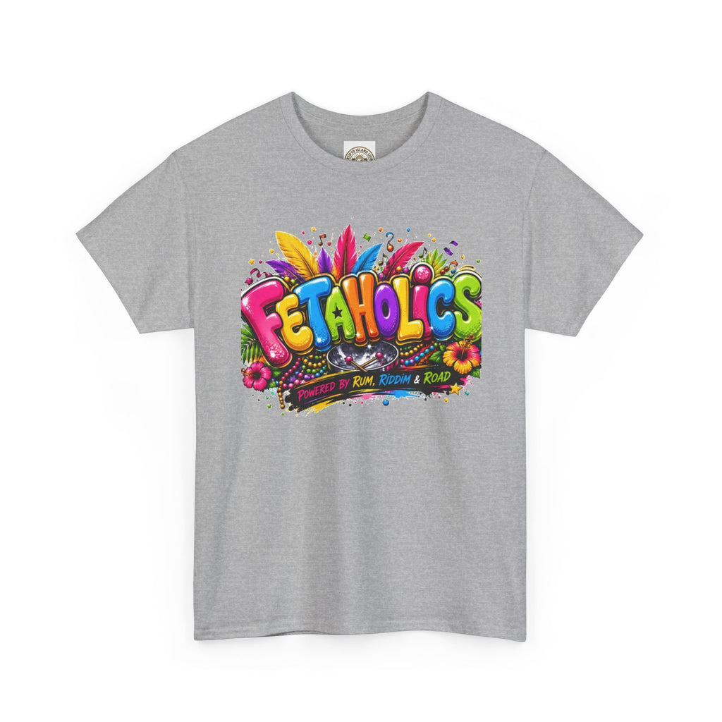 T-Shirt — Colorful "Fetaholics" Graphic Tee (Festival, Party Vibe)
