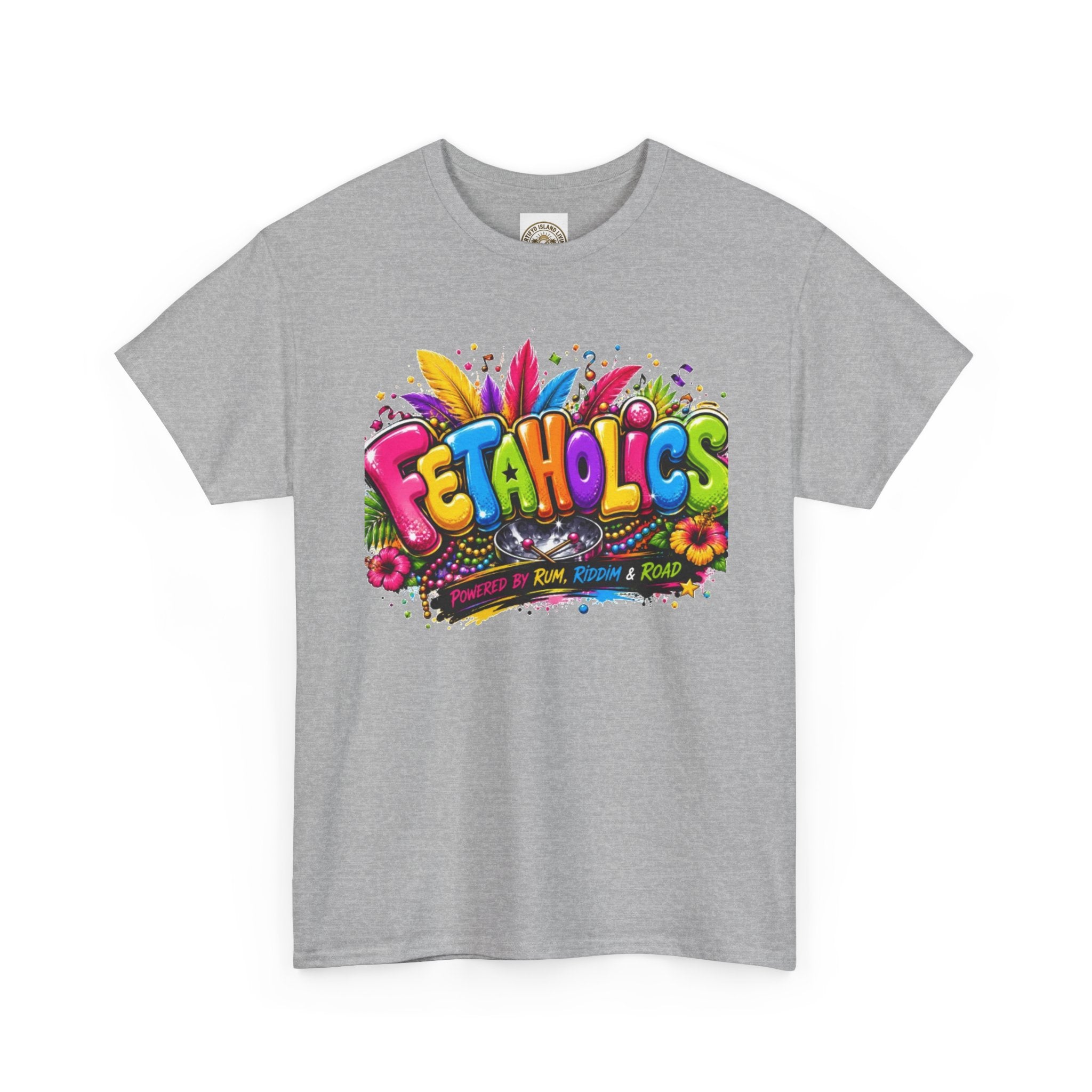 T-Shirt — Colorful "Fetaholics" Graphic Tee (Festival, Party Vibe)