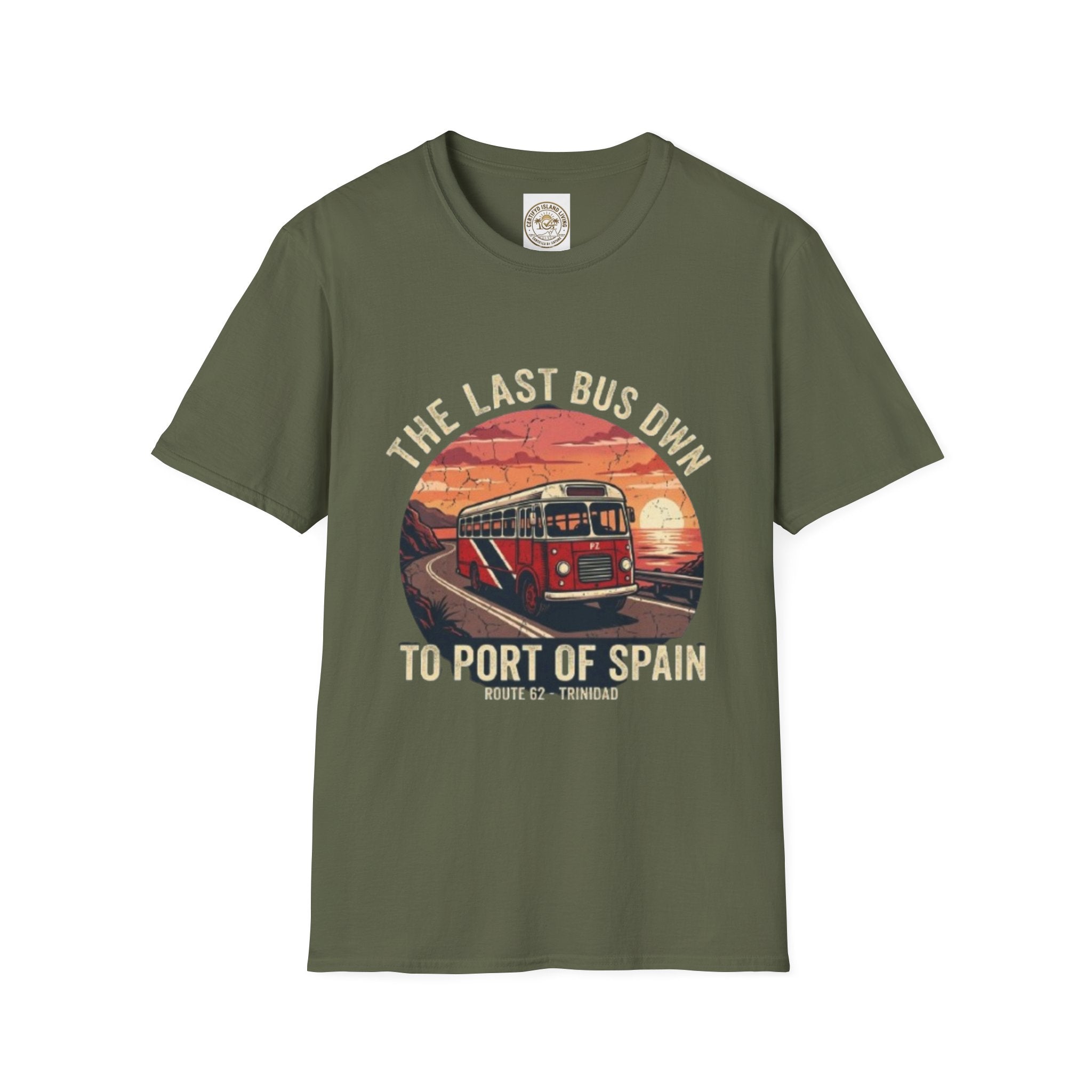 Vintage Bus Sunset T-Shirt — “The Last Bus Down” Graphic Tee