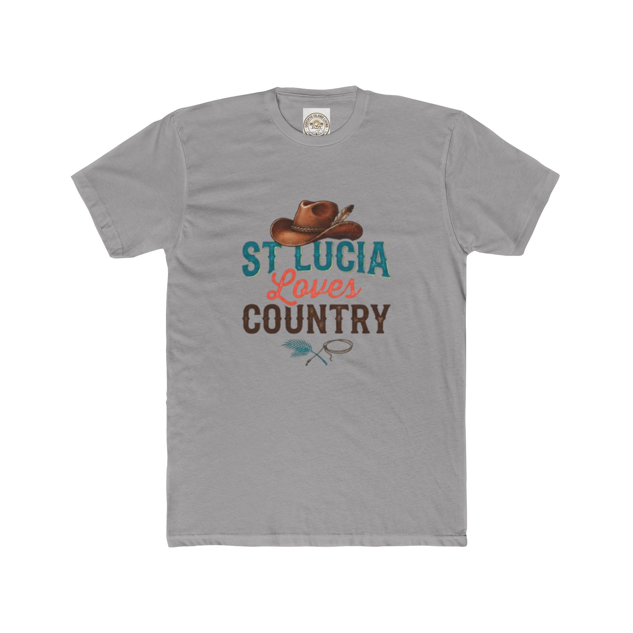 St. Lucia Loves Country T-Shirt — Country Music Cowboy Hat Tee