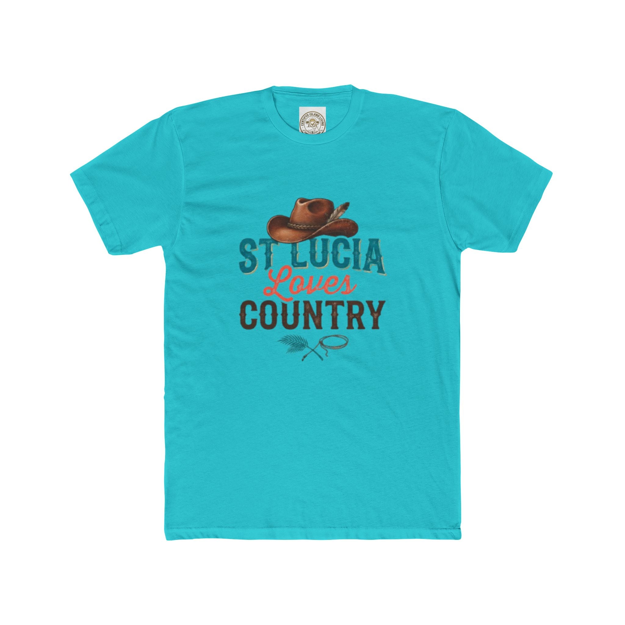 St. Lucia Loves Country T-Shirt — Country Music Cowboy Hat Tee