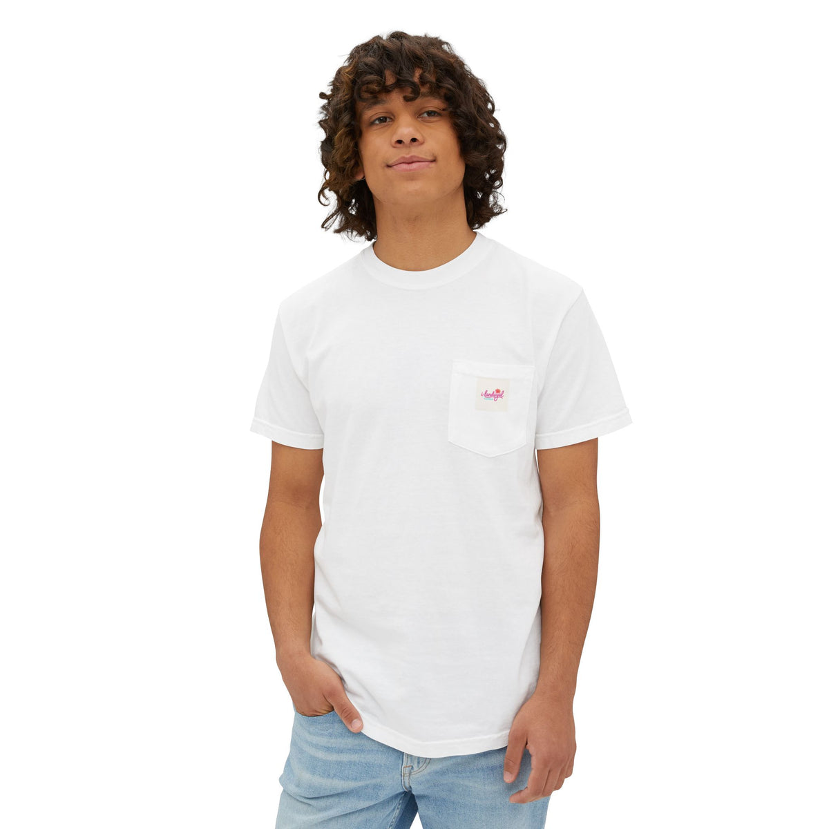 Island Gyal Pocket Tee — Garment-Dyed Caribbean Graphic T-Shirt