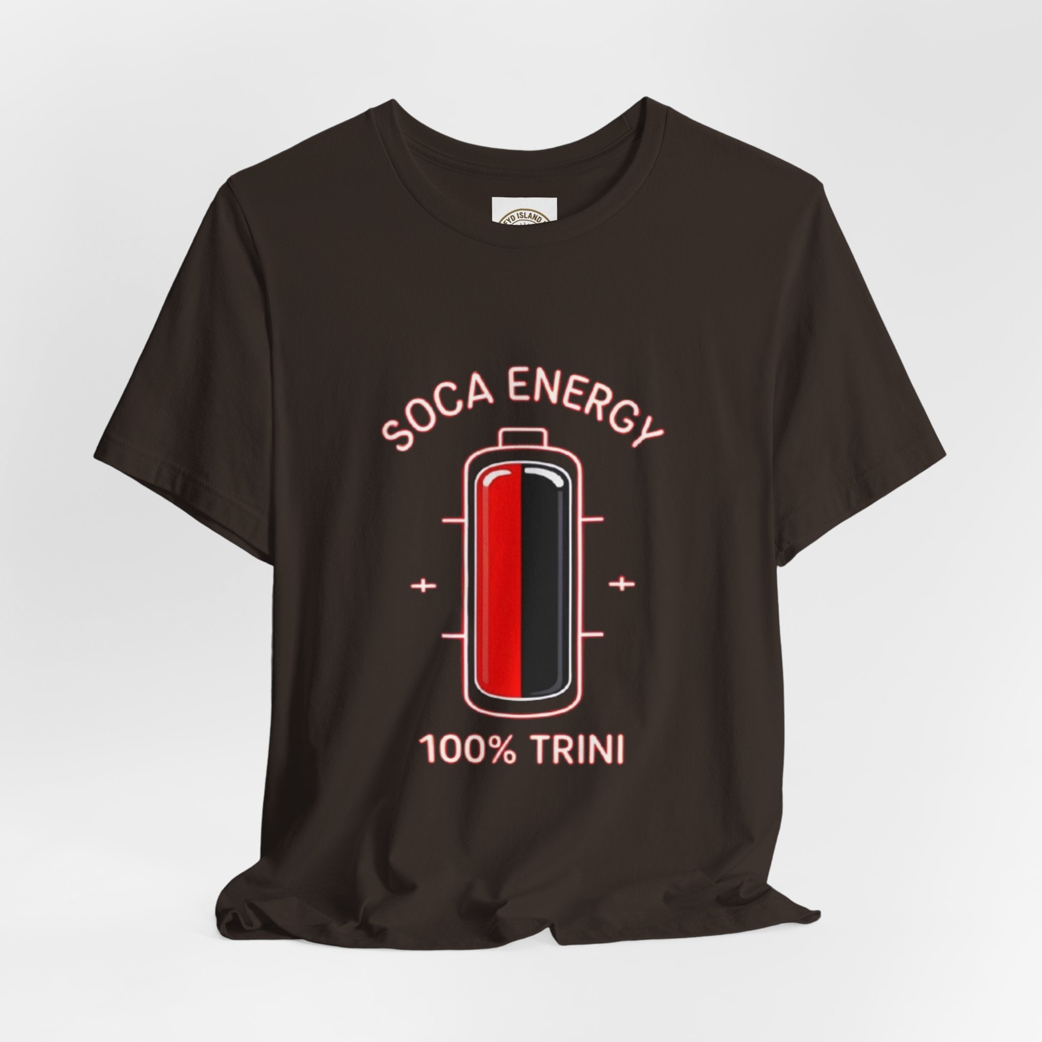 Soca Energy T‑Shirt — 100% Trini Battery Graphic Tee