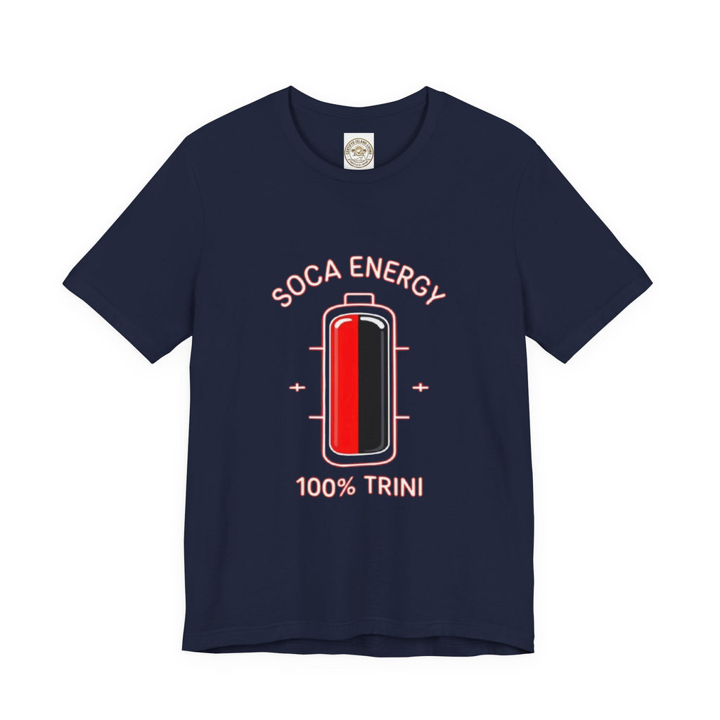 Soca Energy T‑Shirt — 100% Trini Battery Graphic Tee