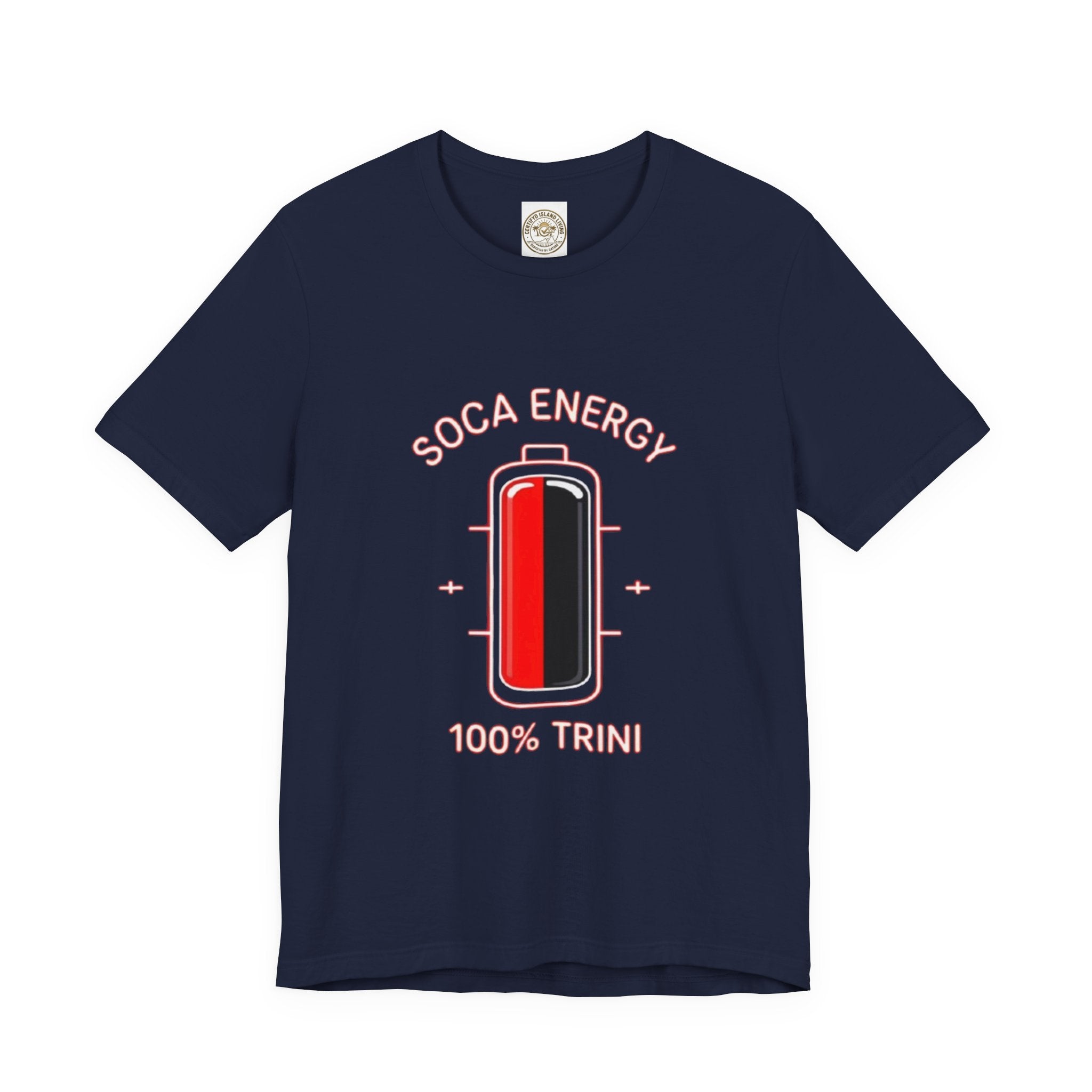 Soca Energy T‑Shirt — 100% Trini Battery Graphic Tee