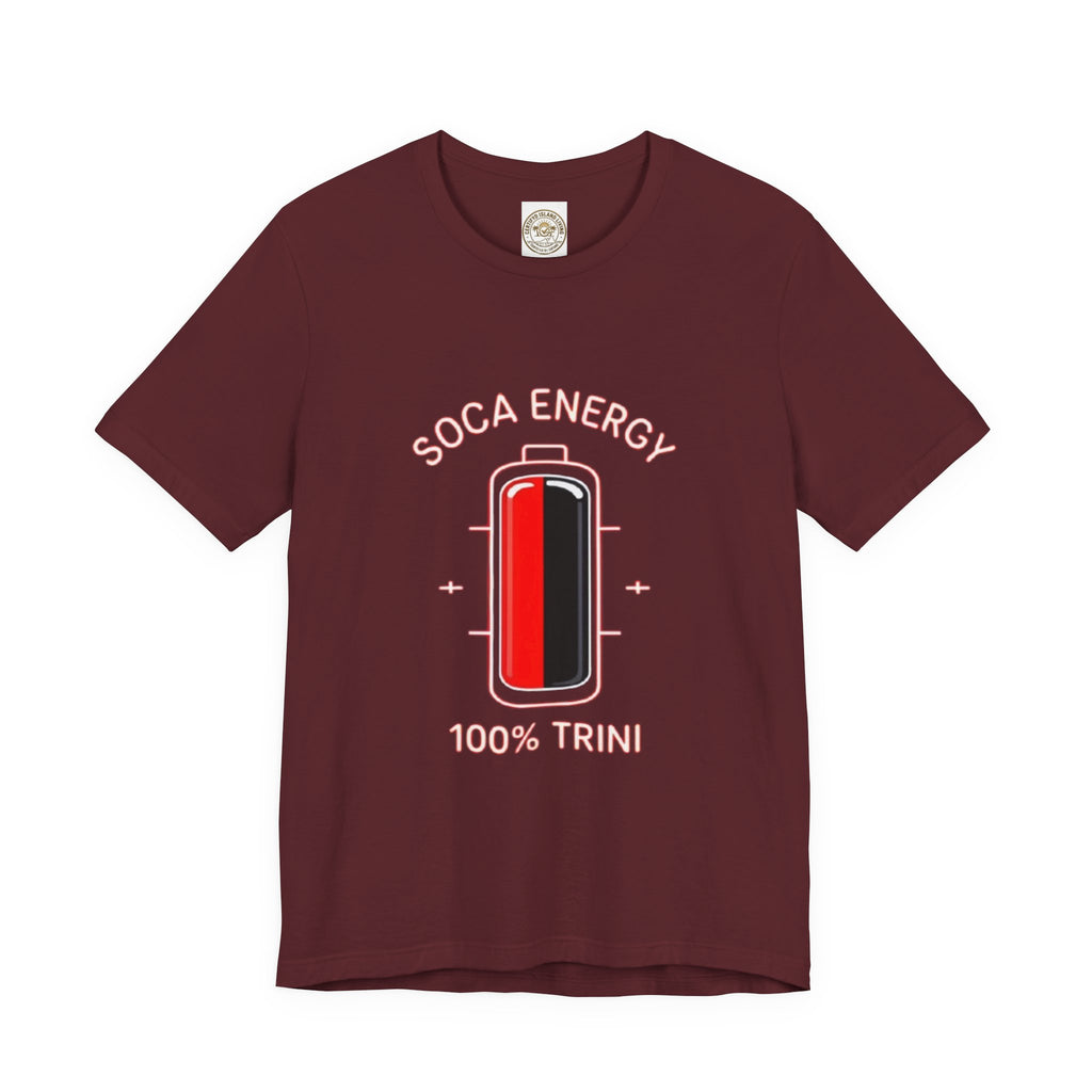 Soca Energy T‑Shirt — 100% Trini Battery Graphic Tee