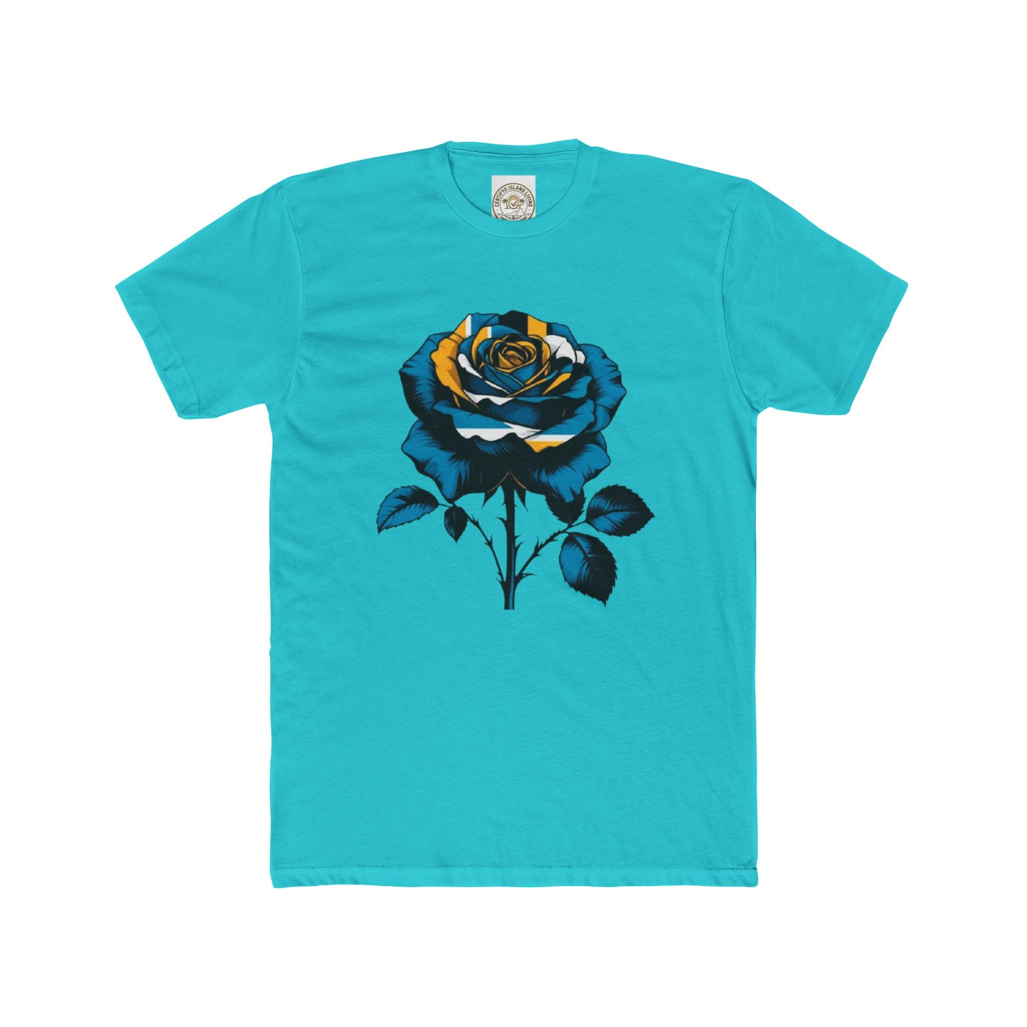 Blue & Gold Rose Graphic Tee