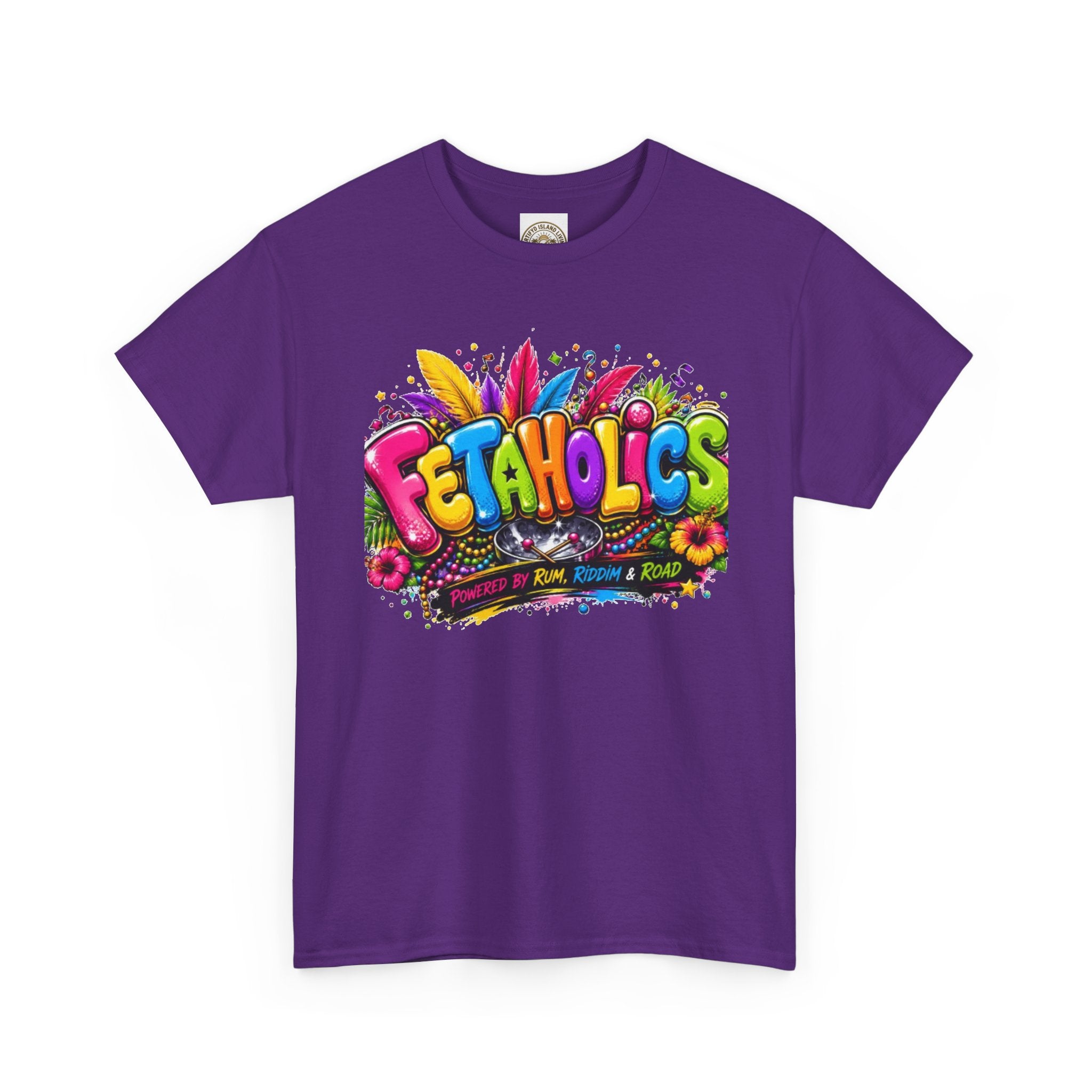 T-Shirt — Colorful "Fetaholics" Graphic Tee (Festival, Party Vibe)