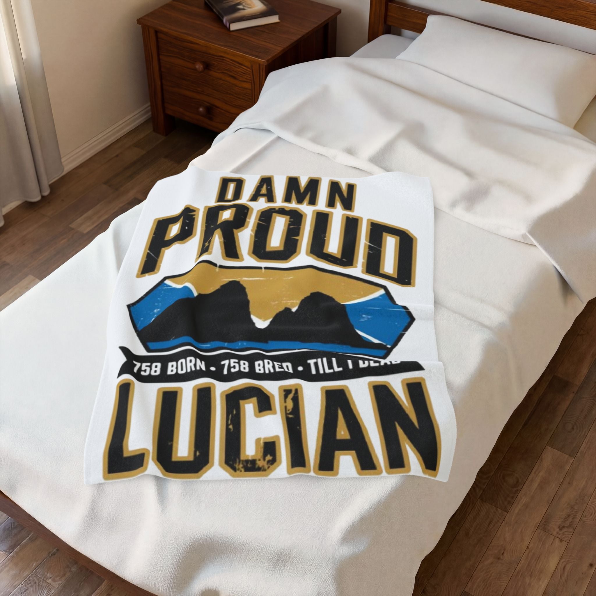 Velveteen Plush Blanket — "Damn Proud Lucian" Personalized Throw for Hometown Pride