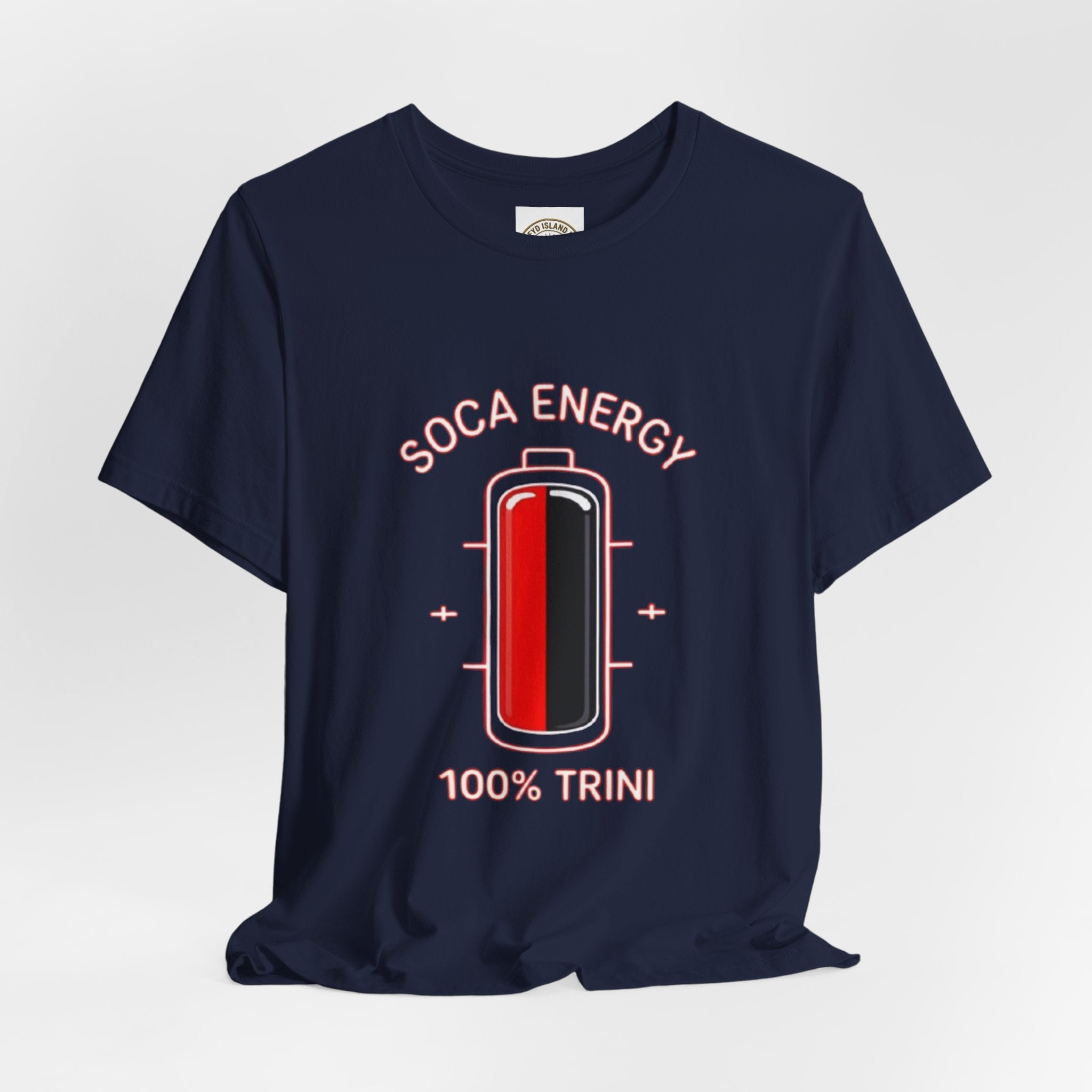Soca Energy T‑Shirt — 100% Trini Battery Graphic Tee