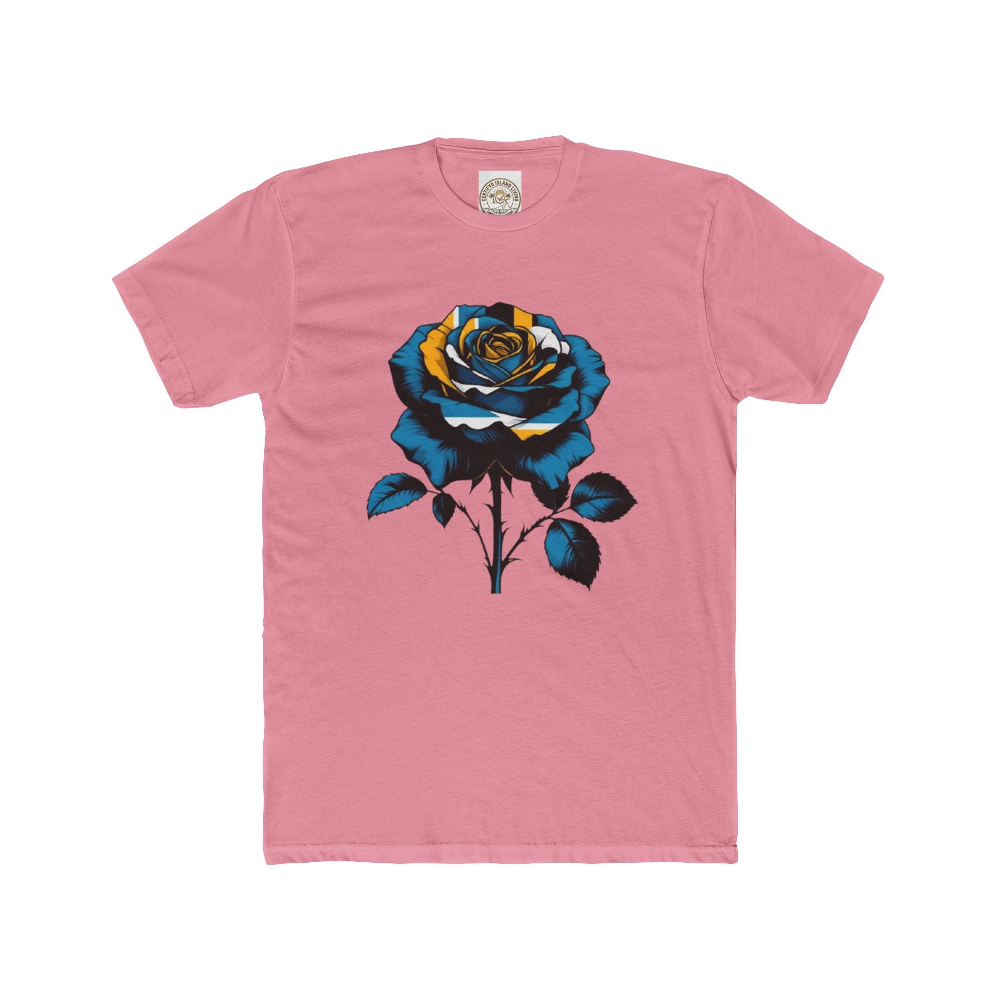 Blue & Gold Rose Graphic Tee