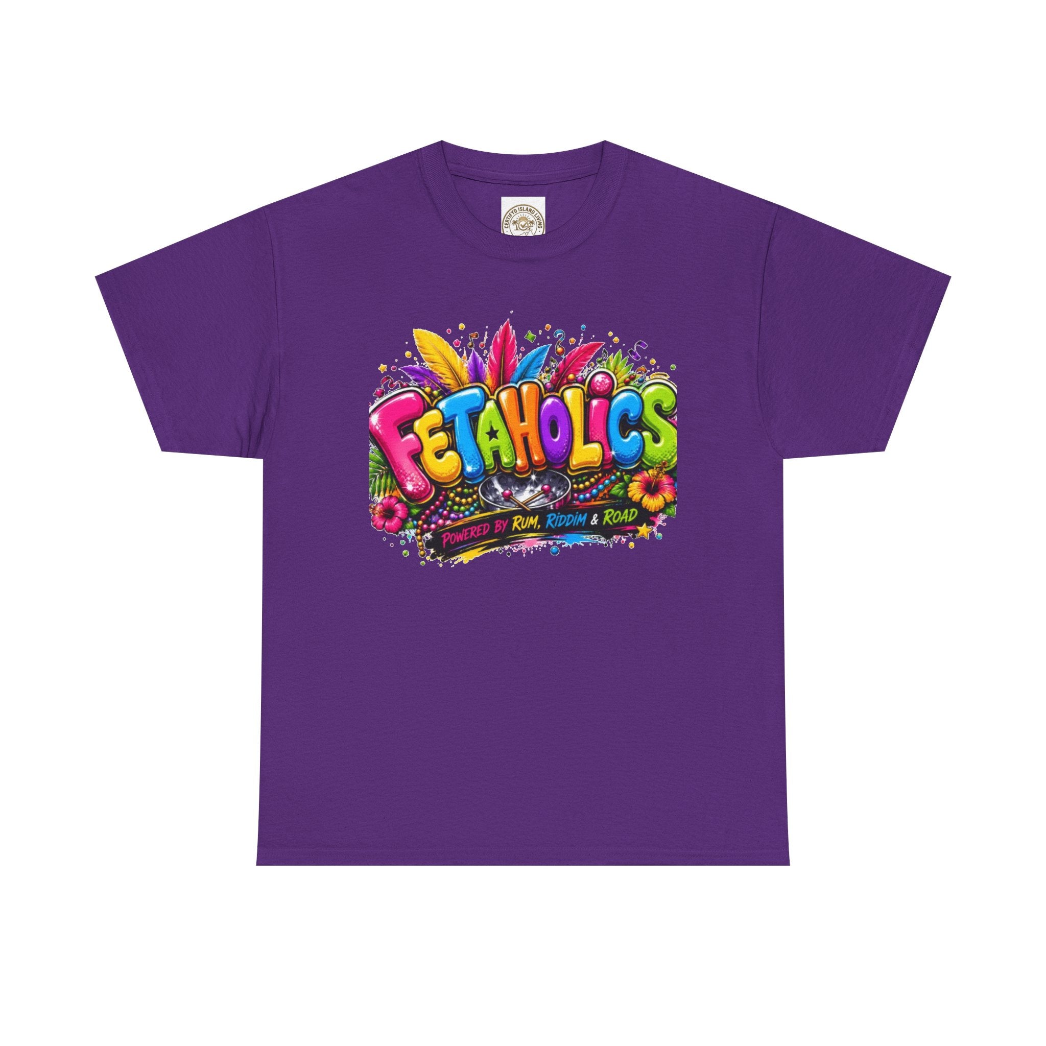 T-Shirt — Colorful "Fetaholics" Graphic Tee (Festival, Party Vibe)