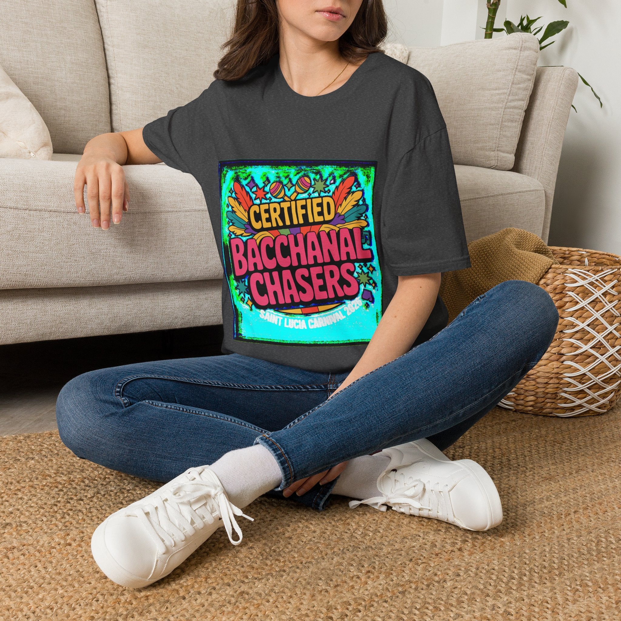 Certified Bacchanal Chasers T-Shirt — Colorful Carnival Party Tee