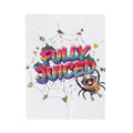 Fully Juiced Plush Blanket — Colorful Cartoon Spider Velveteen Throw