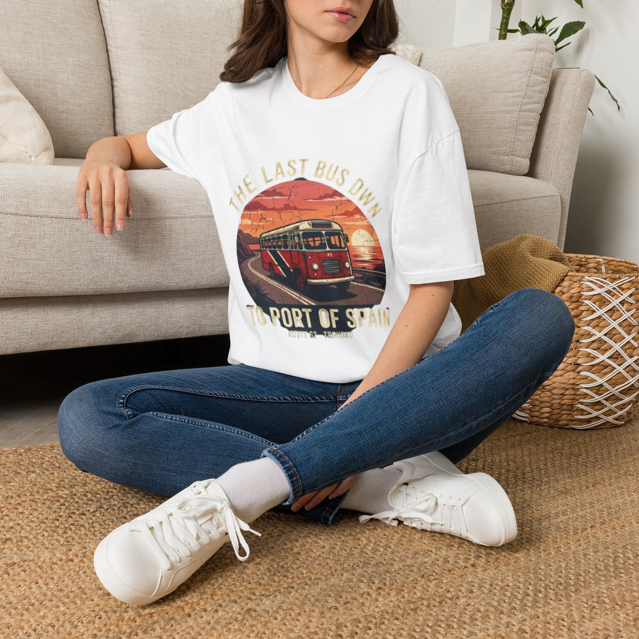 Vintage Bus Sunset T-Shirt — “The Last Bus Down” Graphic Tee