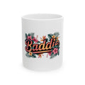 Baddie Floral Ceramic Mug — Tropical Script Coffee Cup (11oz, 15oz)