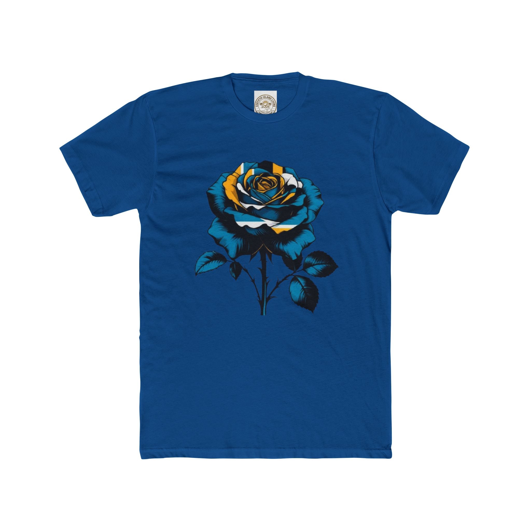 Blue & Gold Rose Graphic Tee