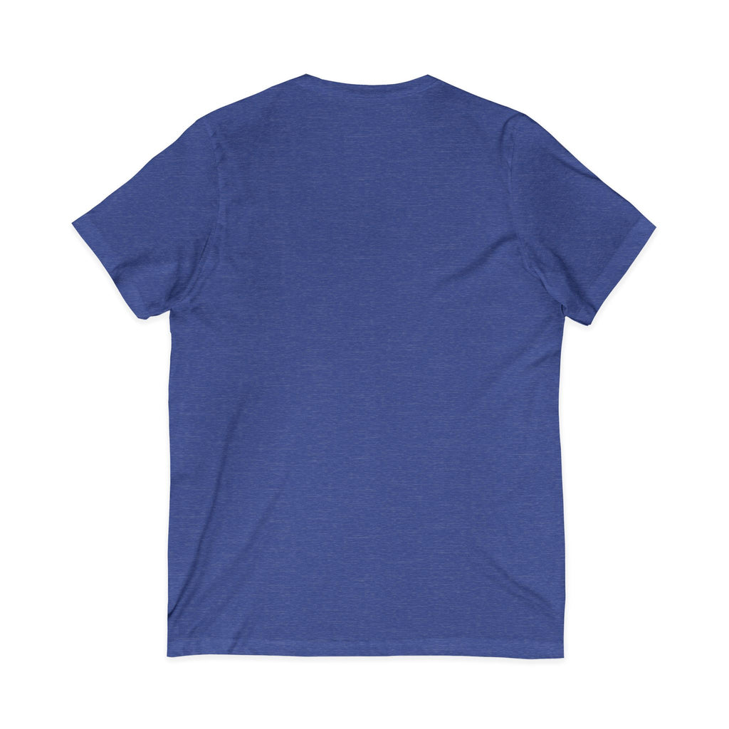 Pussy Phat From Di Back V-Neck Tee — Colorful Carnival Cat Graphic Shirt