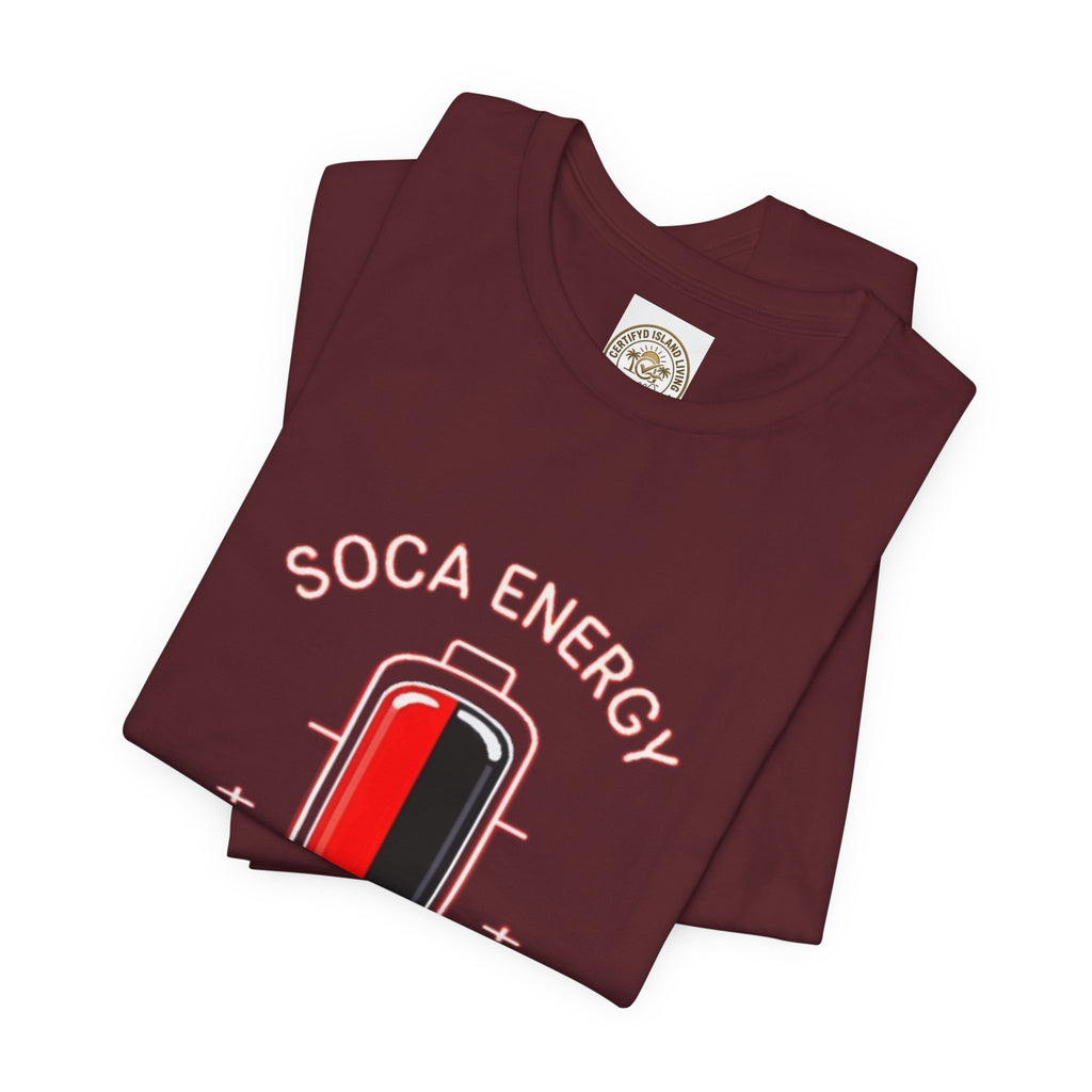Soca Energy T‑Shirt — 100% Trini Battery Graphic Tee
