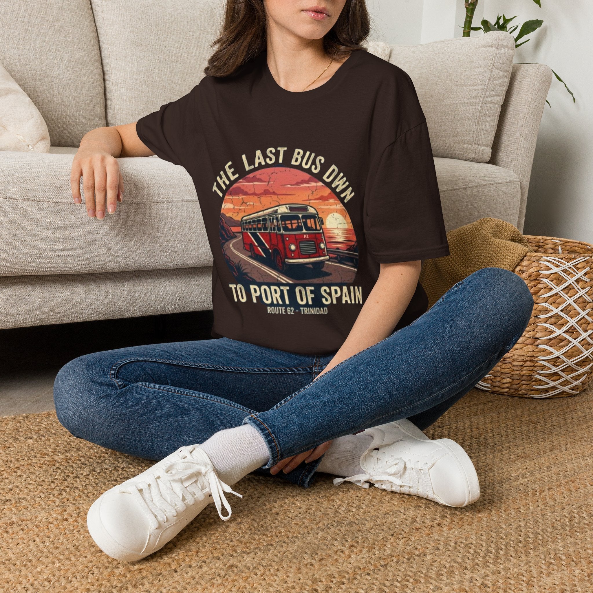 Vintage Bus Sunset T-Shirt — “The Last Bus Down” Graphic Tee