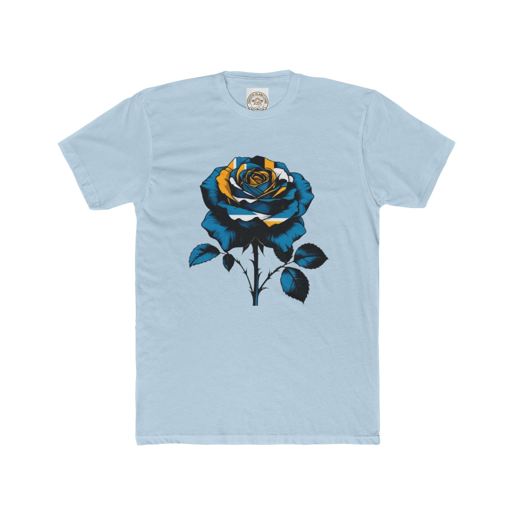 Blue & Gold Rose Graphic Tee