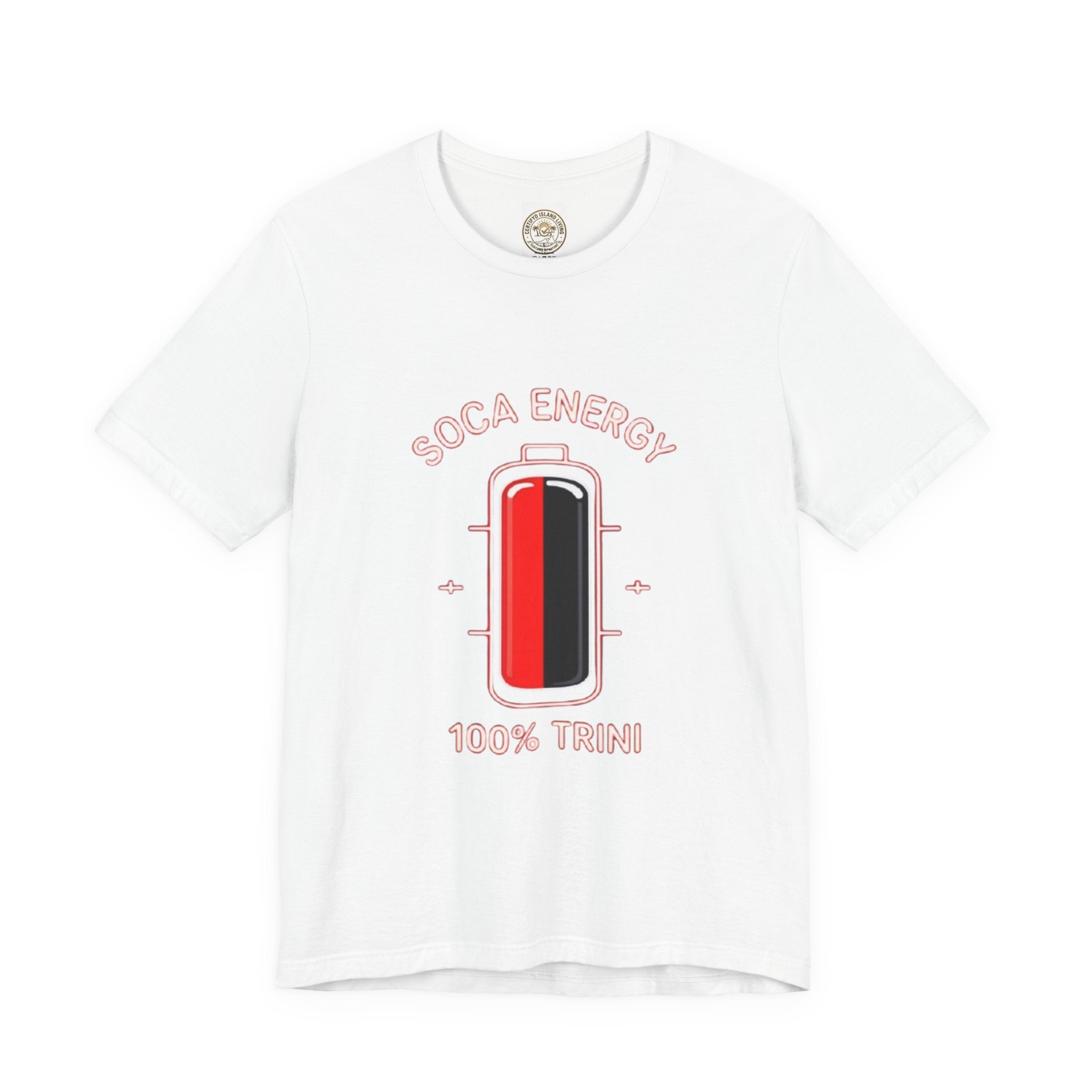 Soca Energy T‑Shirt — 100% Trini Battery Graphic Tee