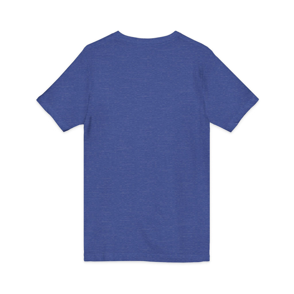 Pussy Phat From Di Back V-Neck Tee — Colorful Carnival Cat Graphic Shirt