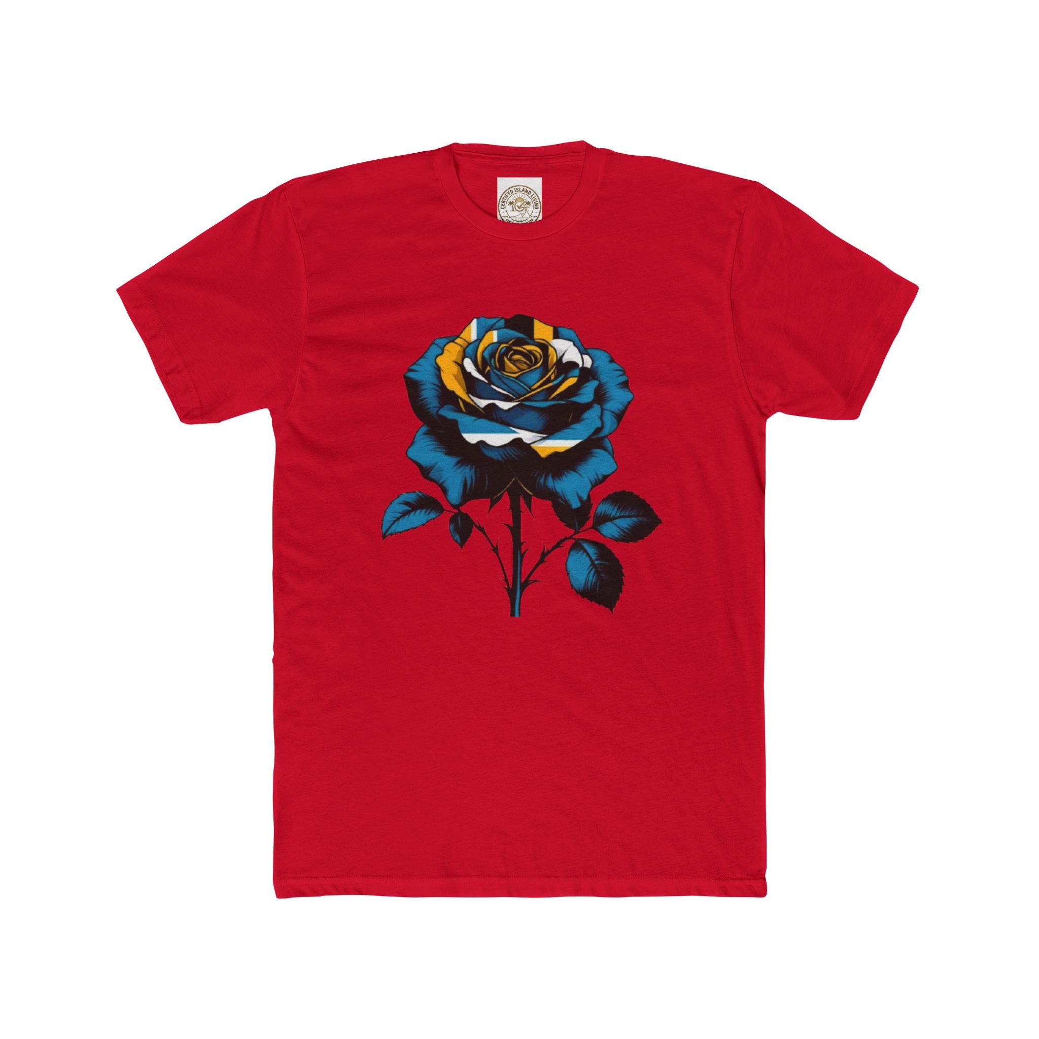 Blue & Gold Rose Graphic Tee