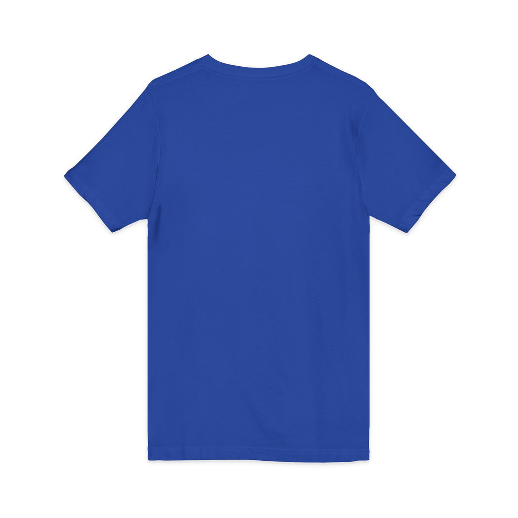 Pussy Phat From Di Back V-Neck Tee — Colorful Carnival Cat Graphic Shirt
