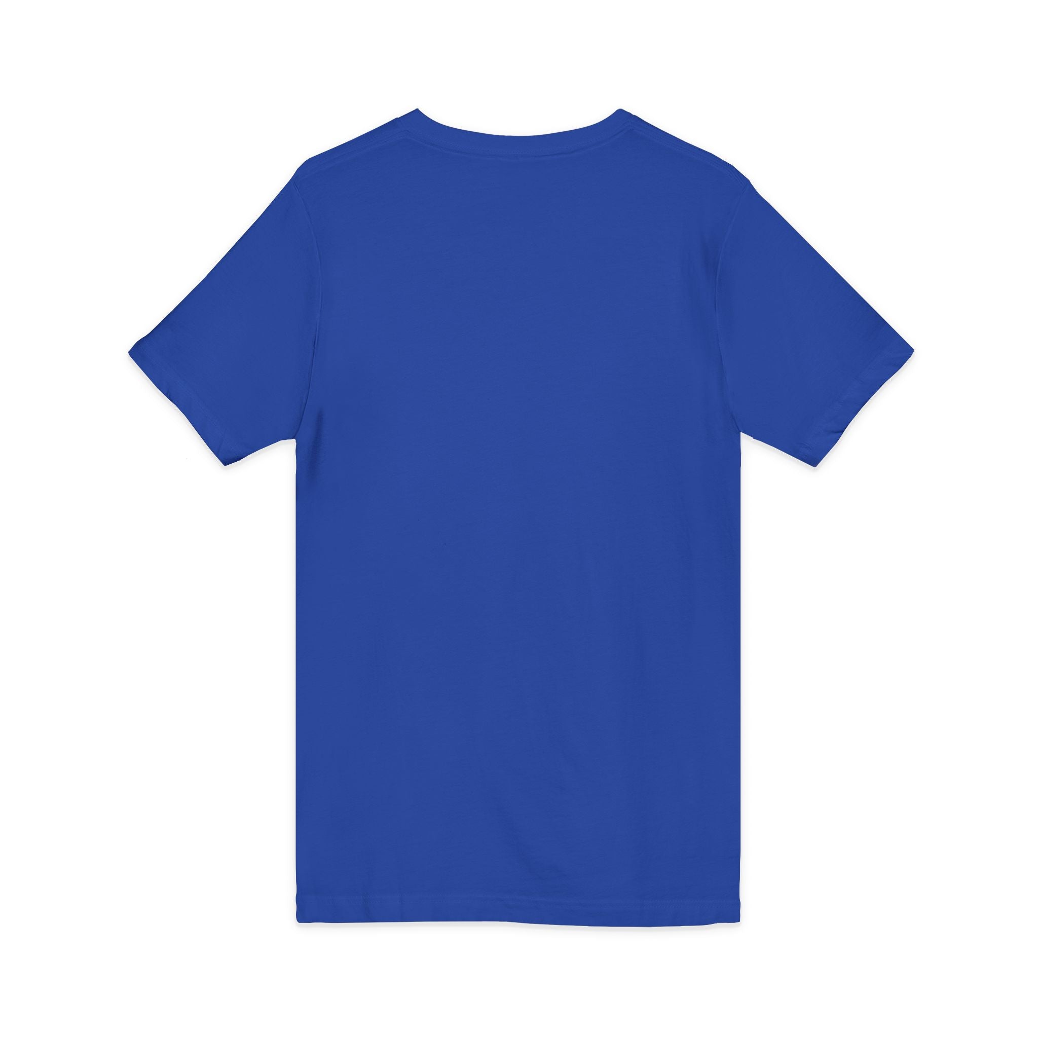 Pussy Phat From Di Back V-Neck Tee — Colorful Carnival Cat Graphic Shirt