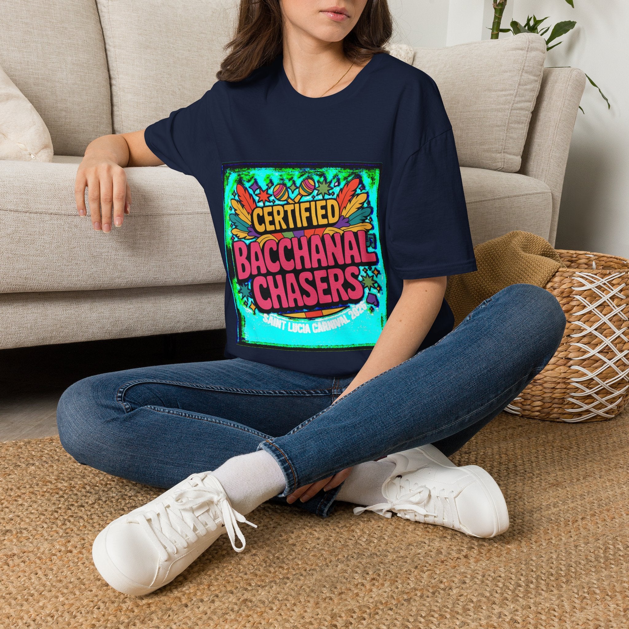 Certified Bacchanal Chasers T-Shirt — Colorful Carnival Party Tee
