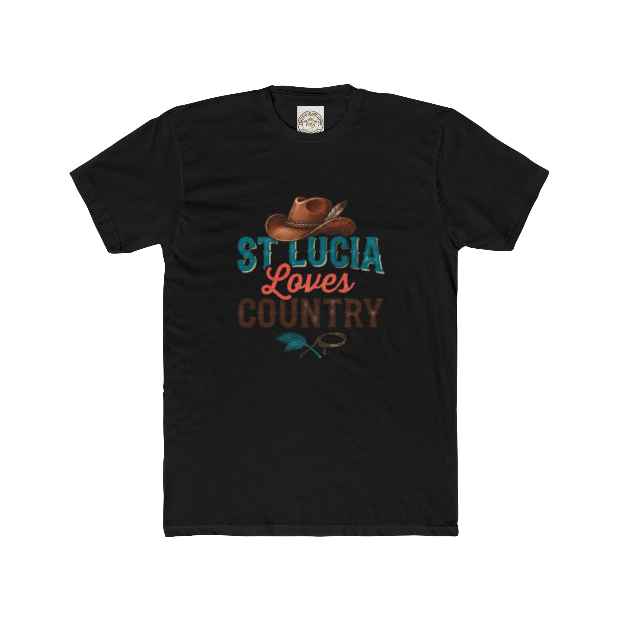 St. Lucia Loves Country T-Shirt — Country Music Cowboy Hat Tee