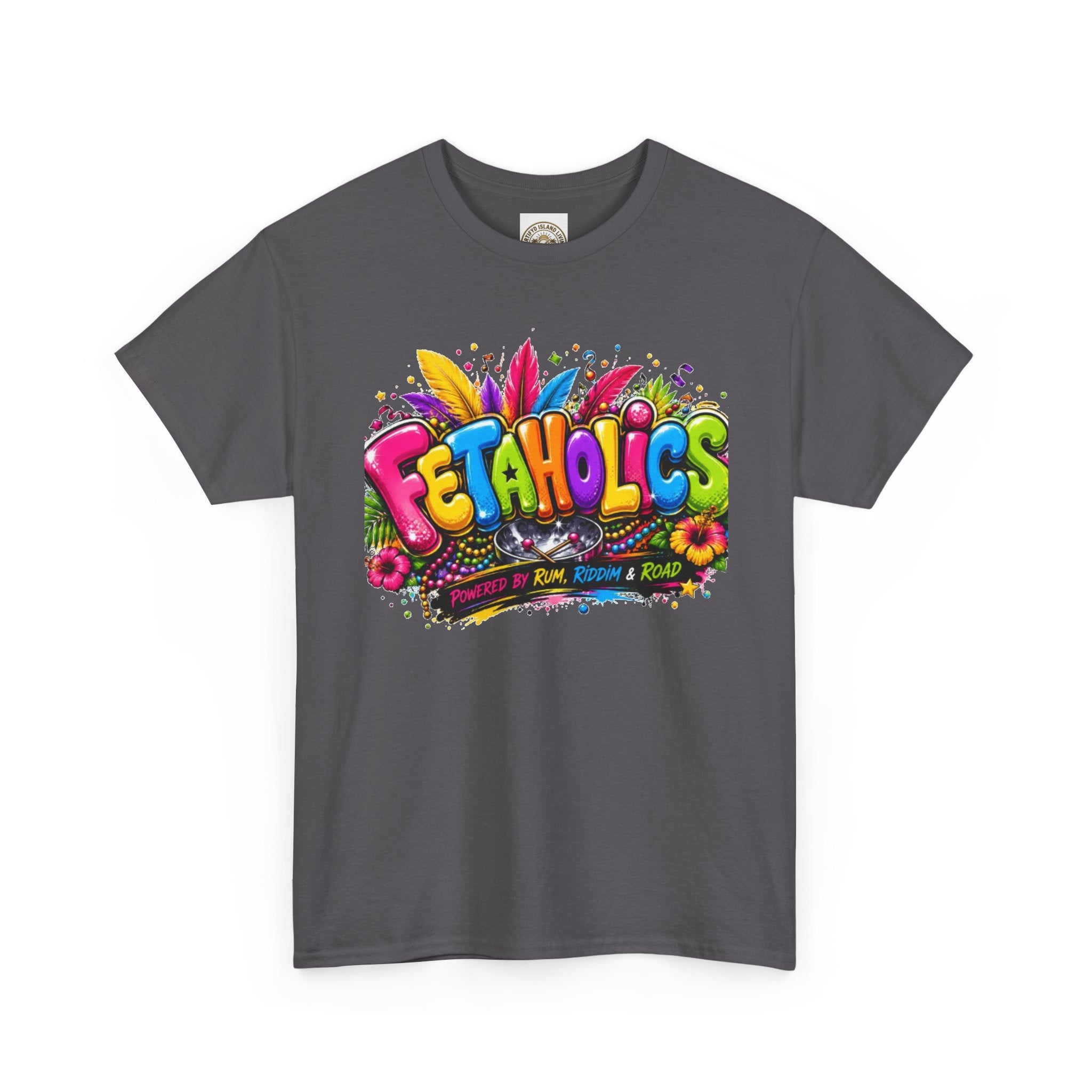 T-Shirt — Colorful "Fetaholics" Graphic Tee (Festival, Party Vibe)