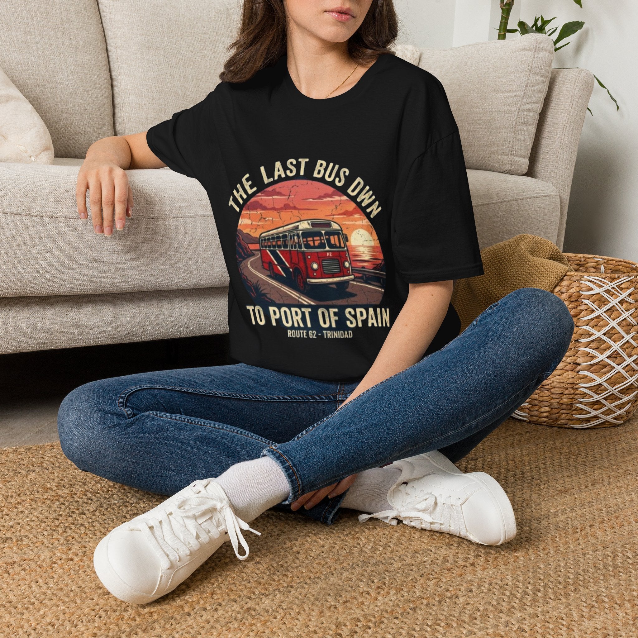 Vintage Bus Sunset T-Shirt — “The Last Bus Down” Graphic Tee