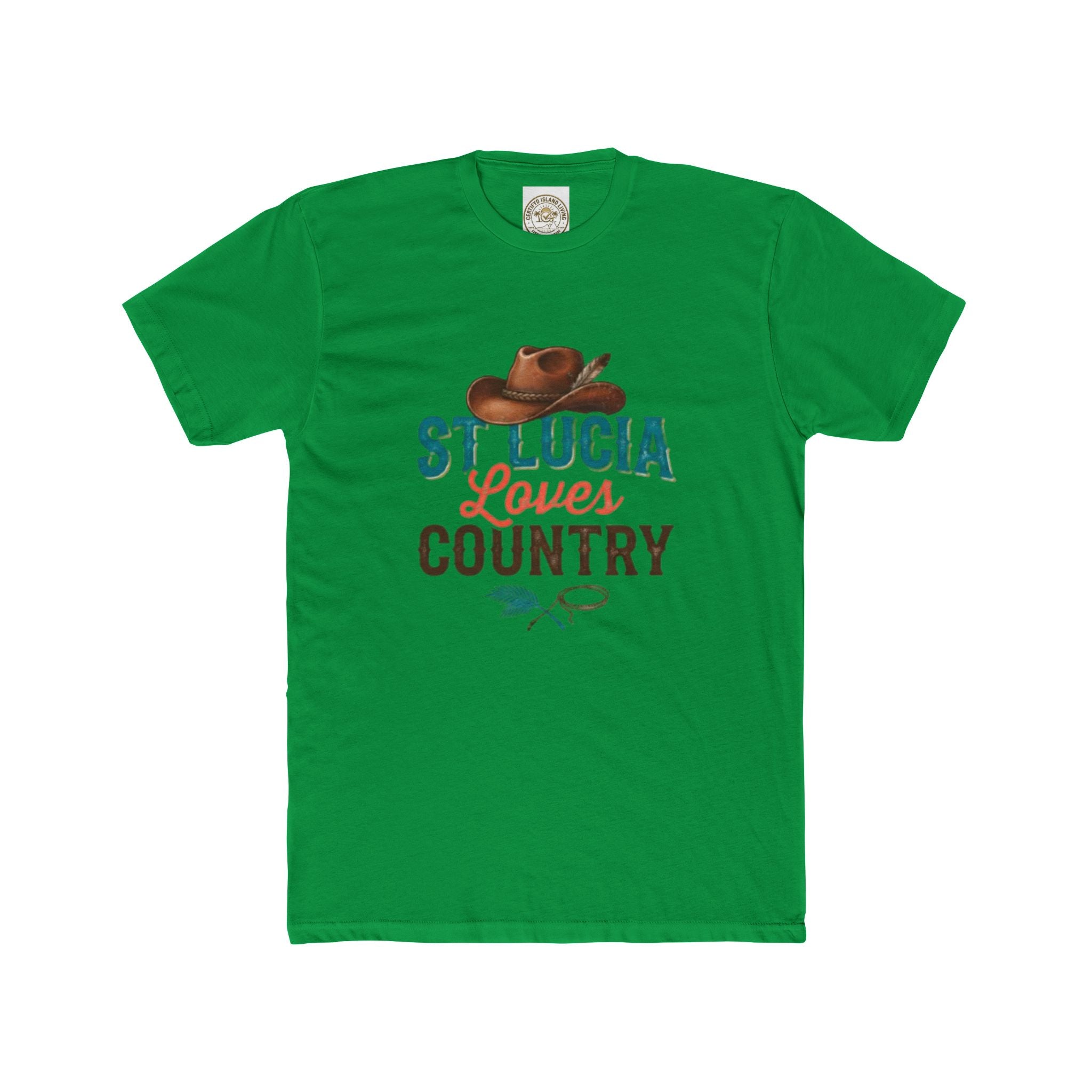 St. Lucia Loves Country T-Shirt — Country Music Cowboy Hat Tee