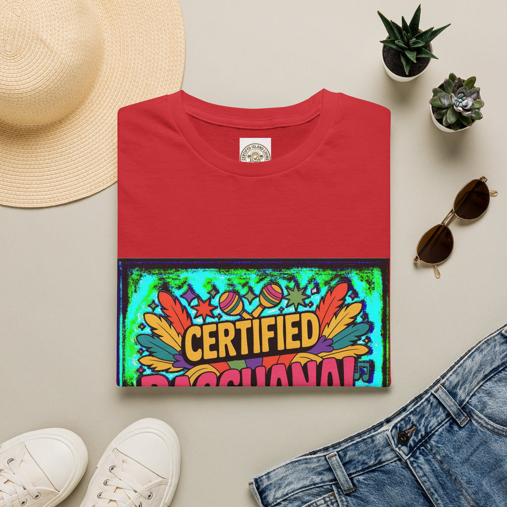 Certified Bacchanal Chasers T-Shirt — Colorful Carnival Party Tee