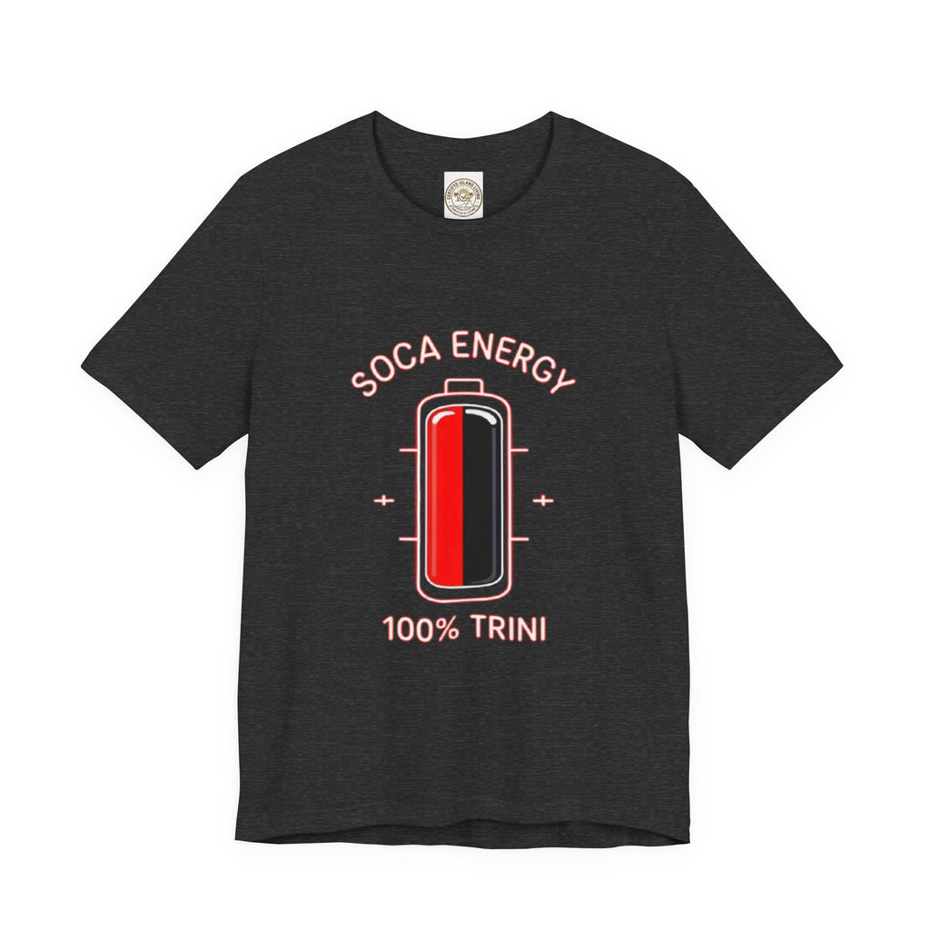 Soca Energy T‑Shirt — 100% Trini Battery Graphic Tee