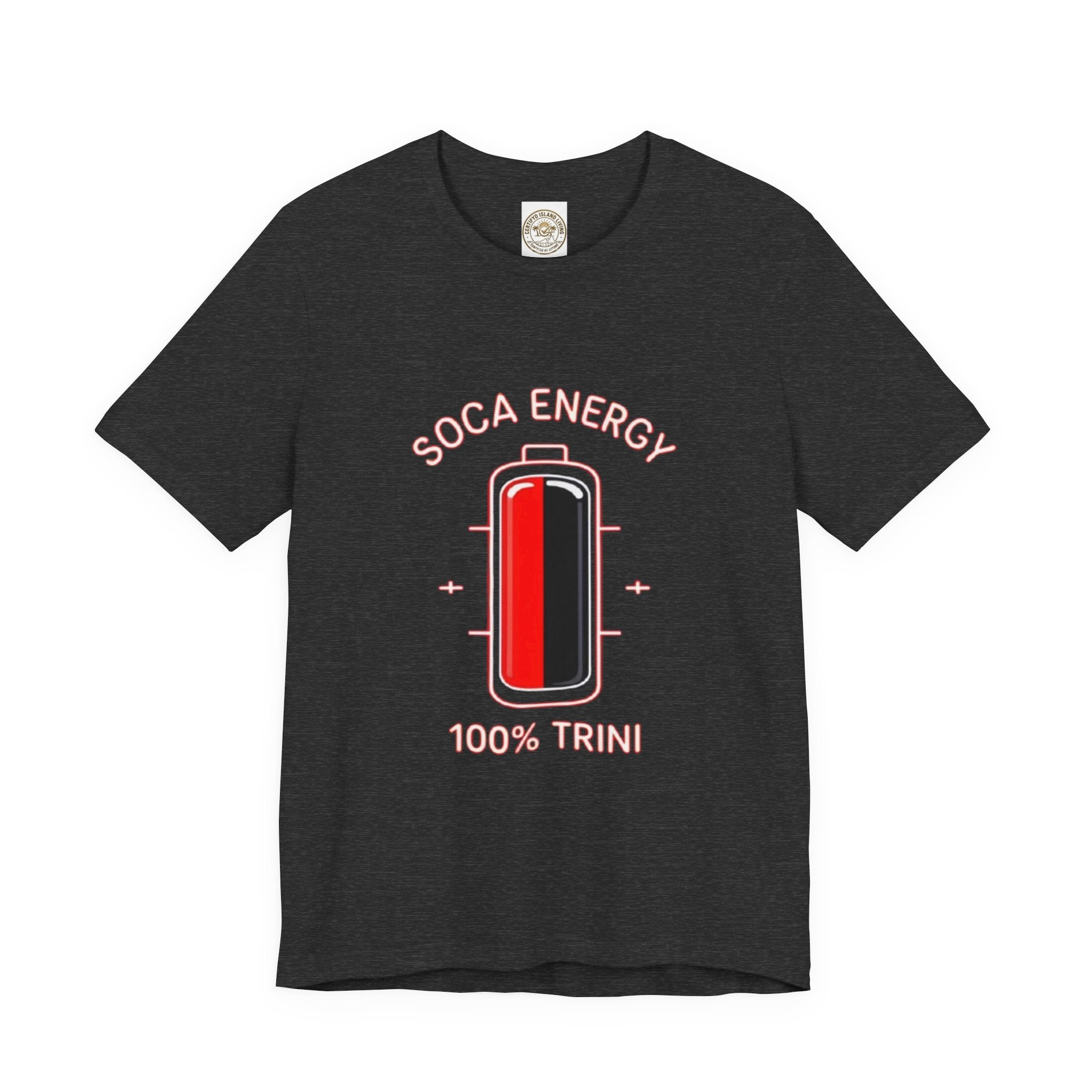Soca Energy T‑Shirt — 100% Trini Battery Graphic Tee