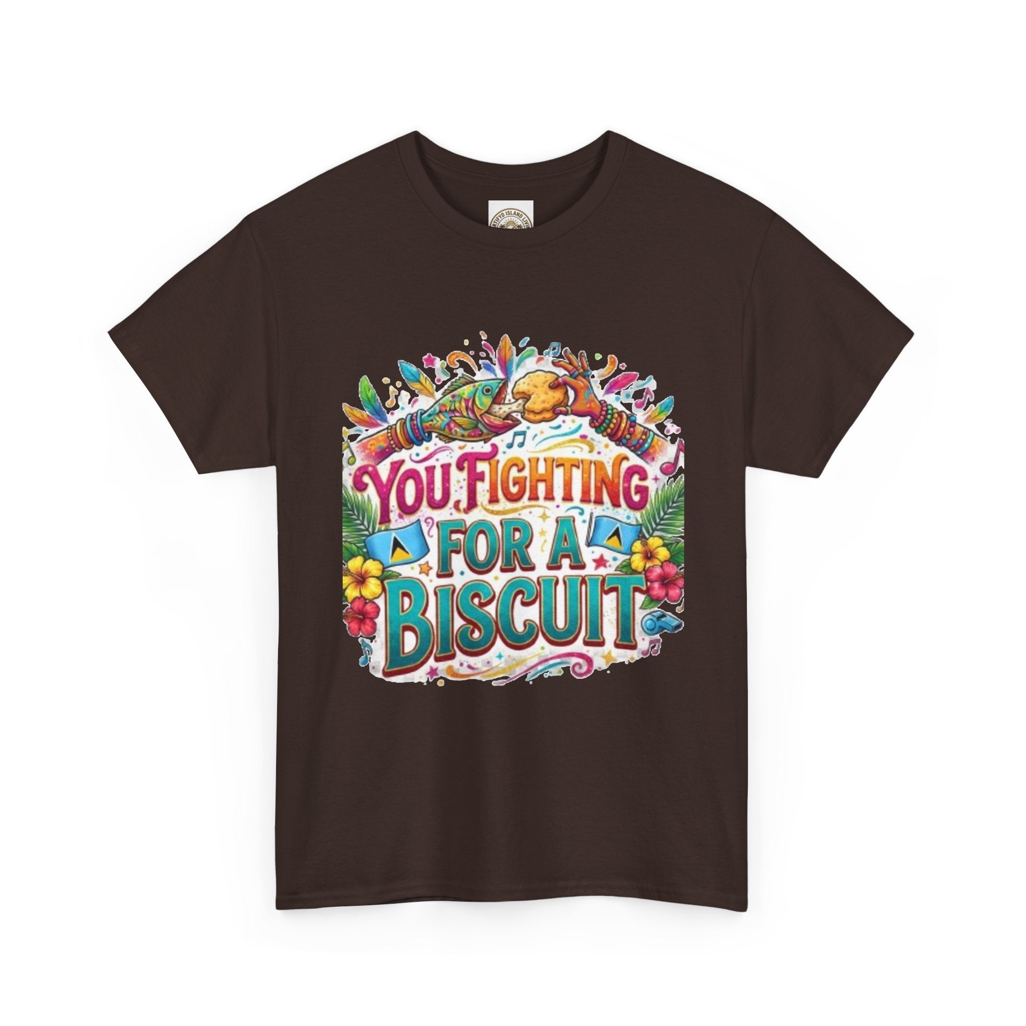 T-Shirt — "You’re Fighting for a Biscuit" Cute Retro Dog Graphic Tee