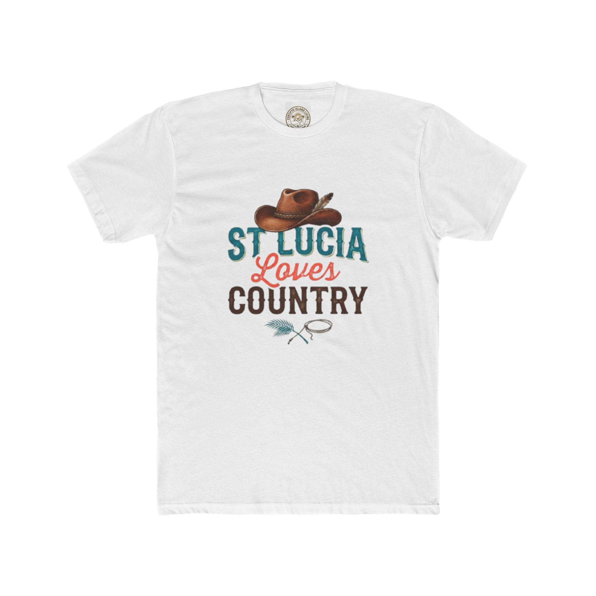 St. Lucia Loves Country T-Shirt — Country Music Cowboy Hat Tee