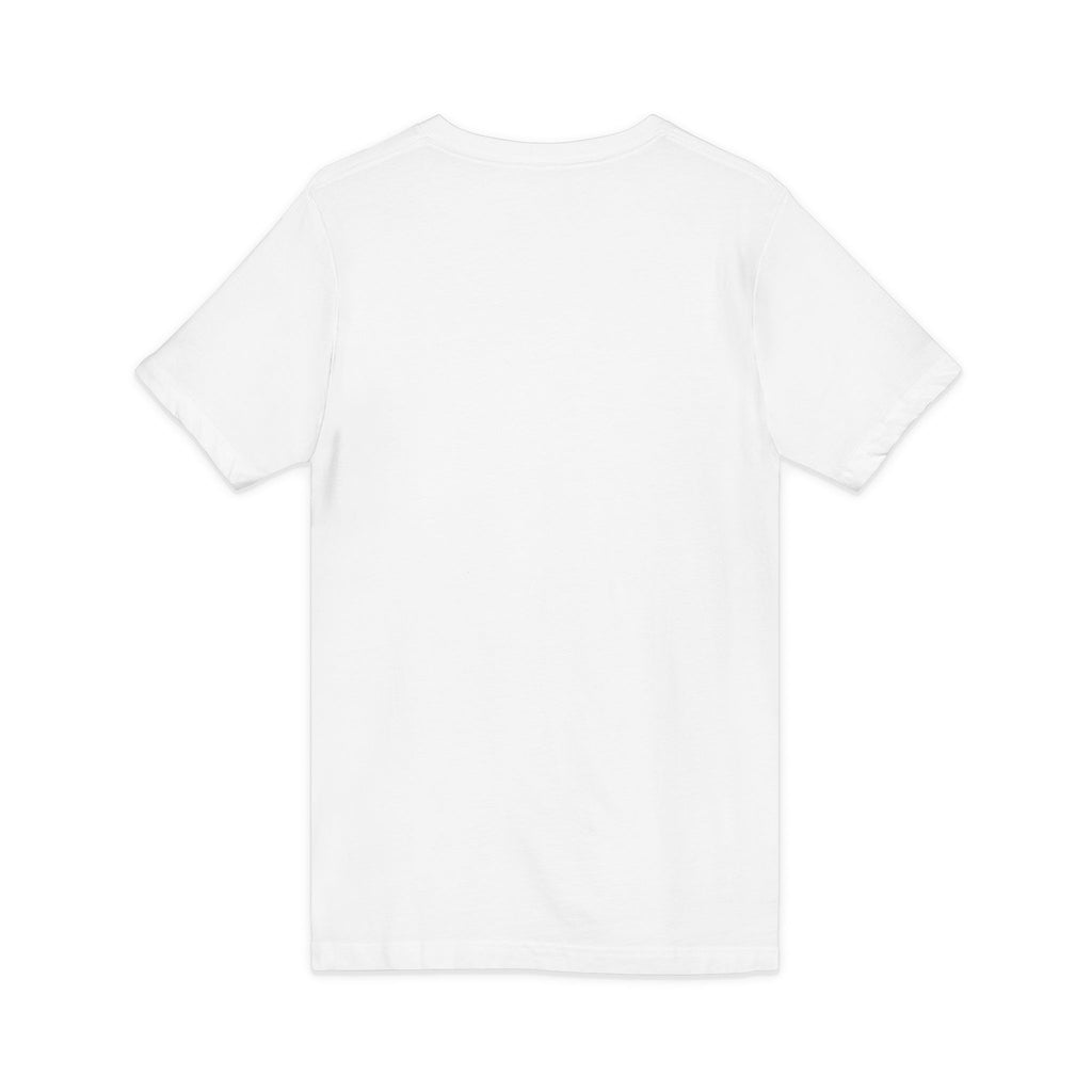 Pussy Phat From Di Back V-Neck Tee — Colorful Carnival Cat Graphic Shirt