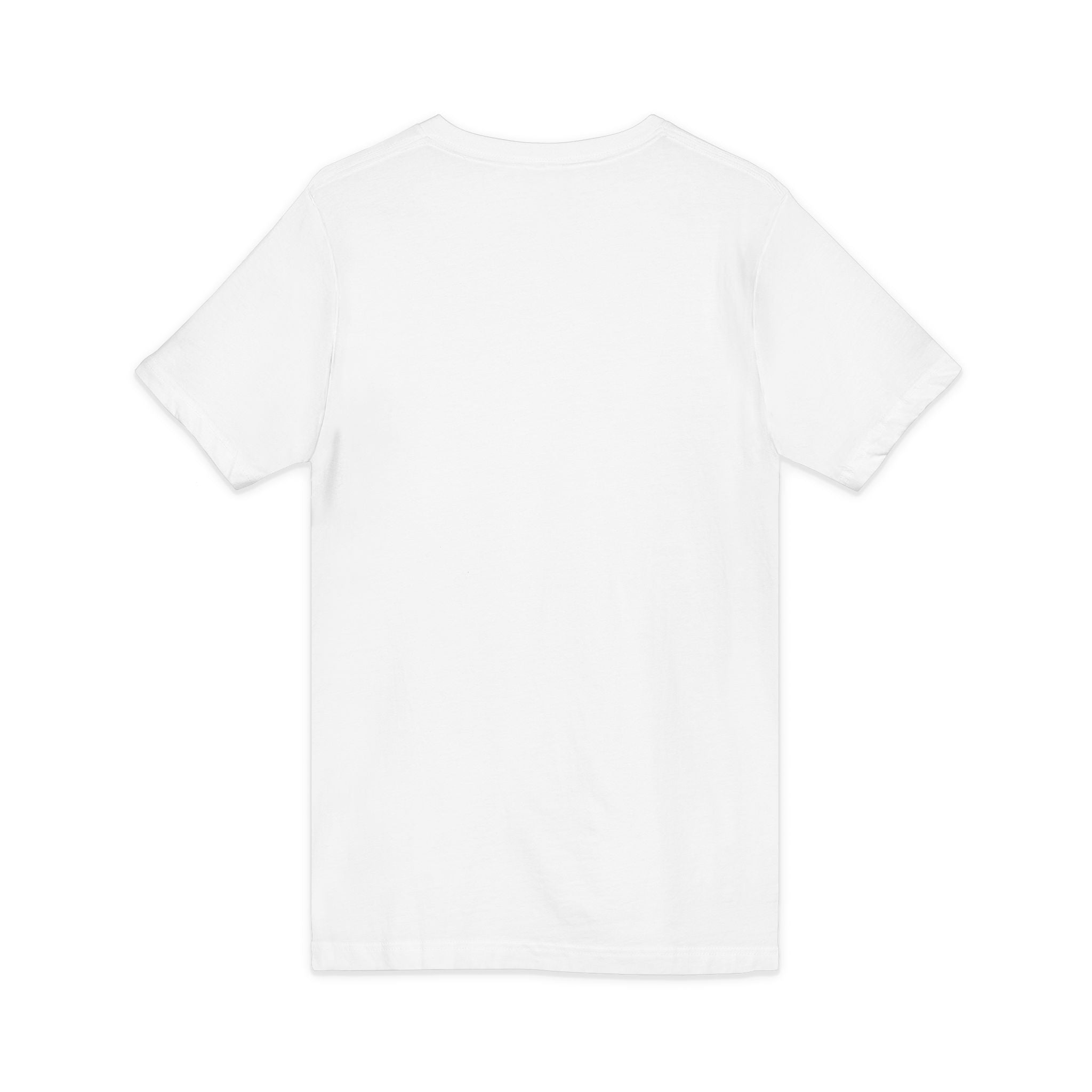 Pussy Phat From Di Back V-Neck Tee — Colorful Carnival Cat Graphic Shirt