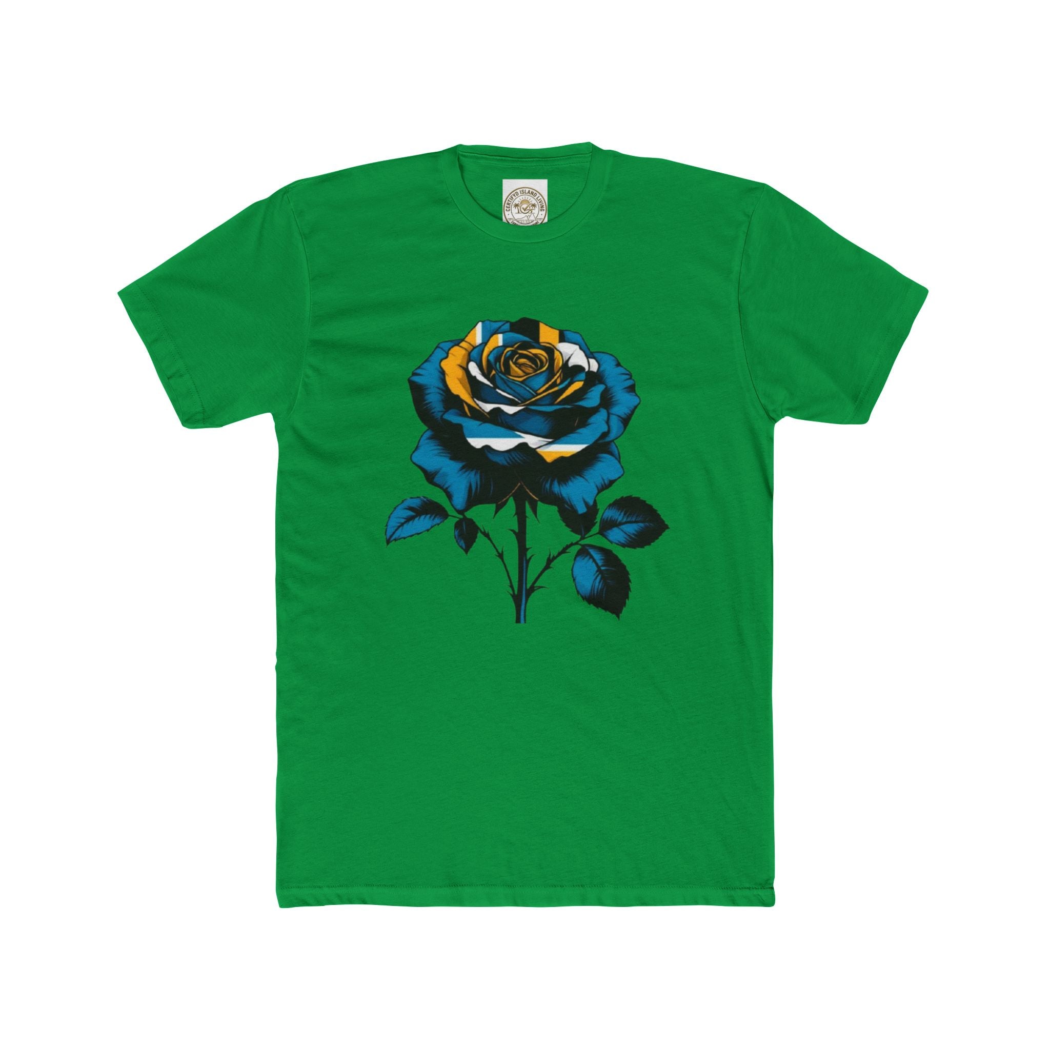 Blue & Gold Rose Graphic Tee