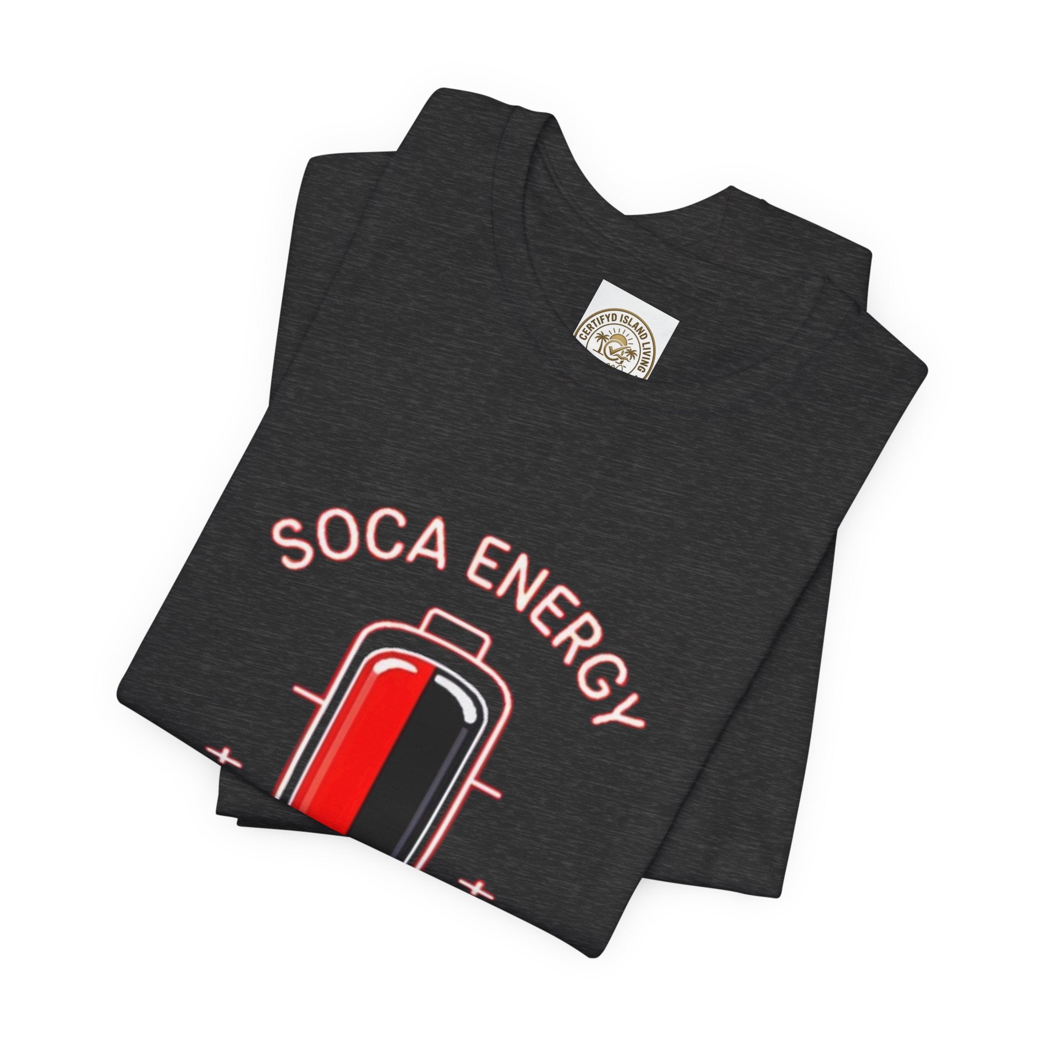 Soca Energy T‑Shirt — 100% Trini Battery Graphic Tee