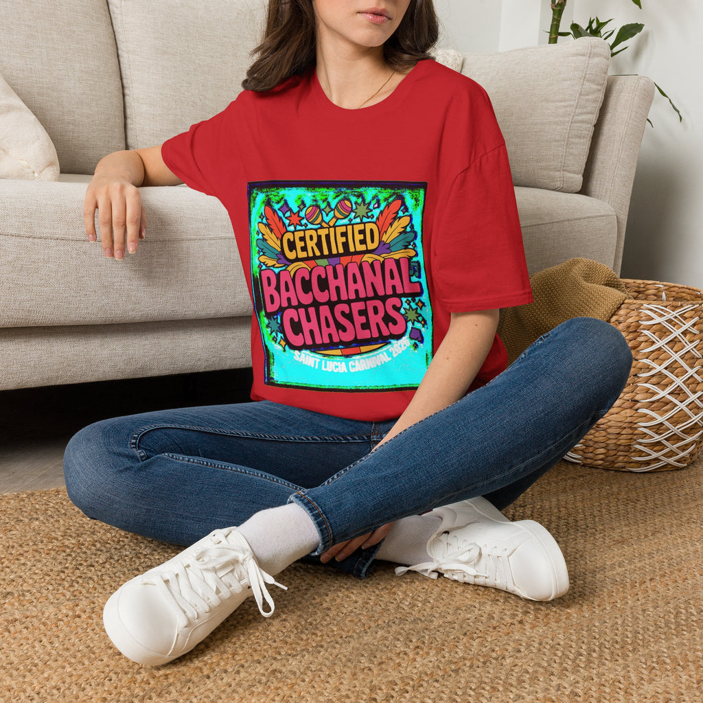 Certified Bacchanal Chasers T-Shirt — Colorful Carnival Party Tee